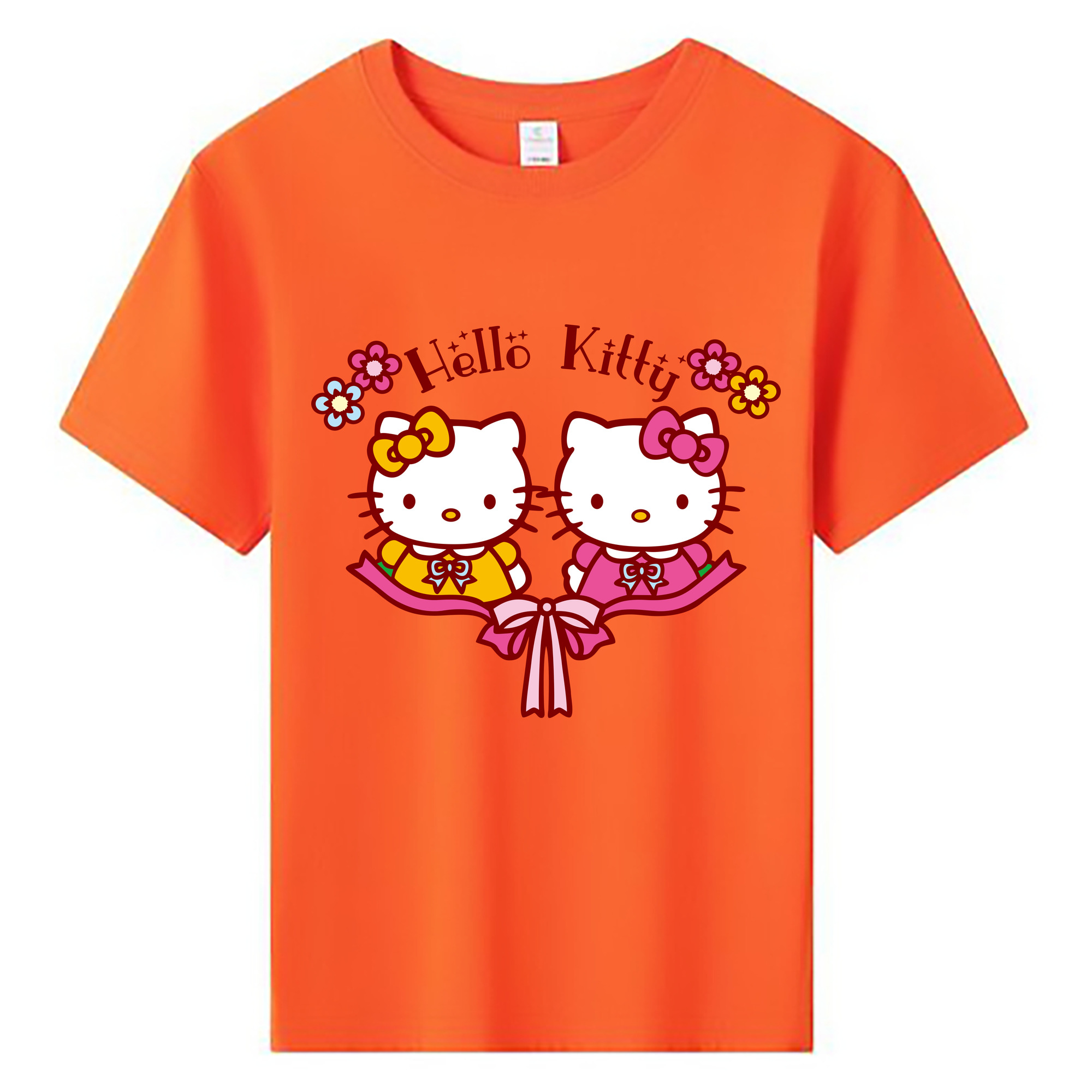 （画像用） Hello Kitty ハローキティ 綿100％キッズTシャツ（フロントプリント）