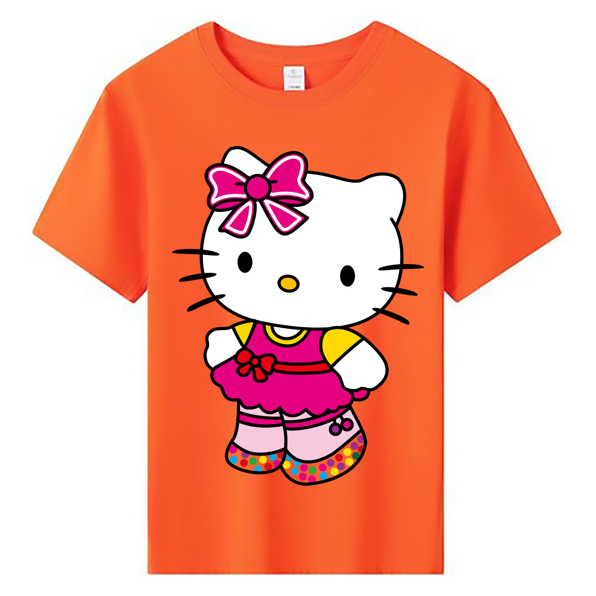 （画像用） Hello Kitty ハローキティ 綿100％キッズTシャツ（フロントプリント）