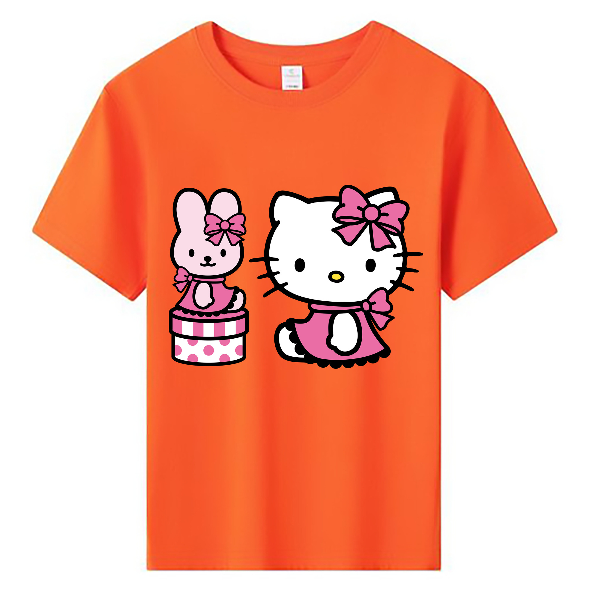 （画像用） Hello Kitty ハローキティ 綿100％キッズTシャツ（フロントプリント）