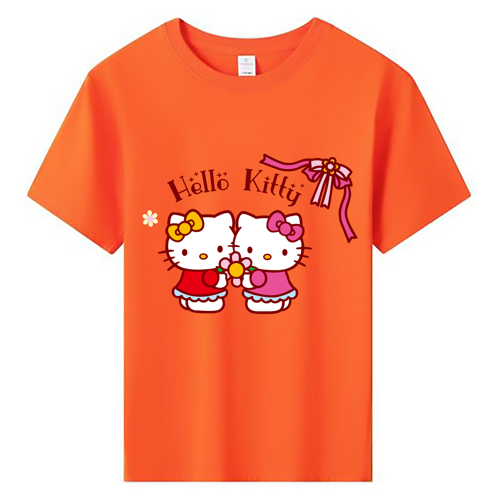 （画像用） Hello Kitty ハローキティ 綿100％キッズTシャツ（フロントプリント）
