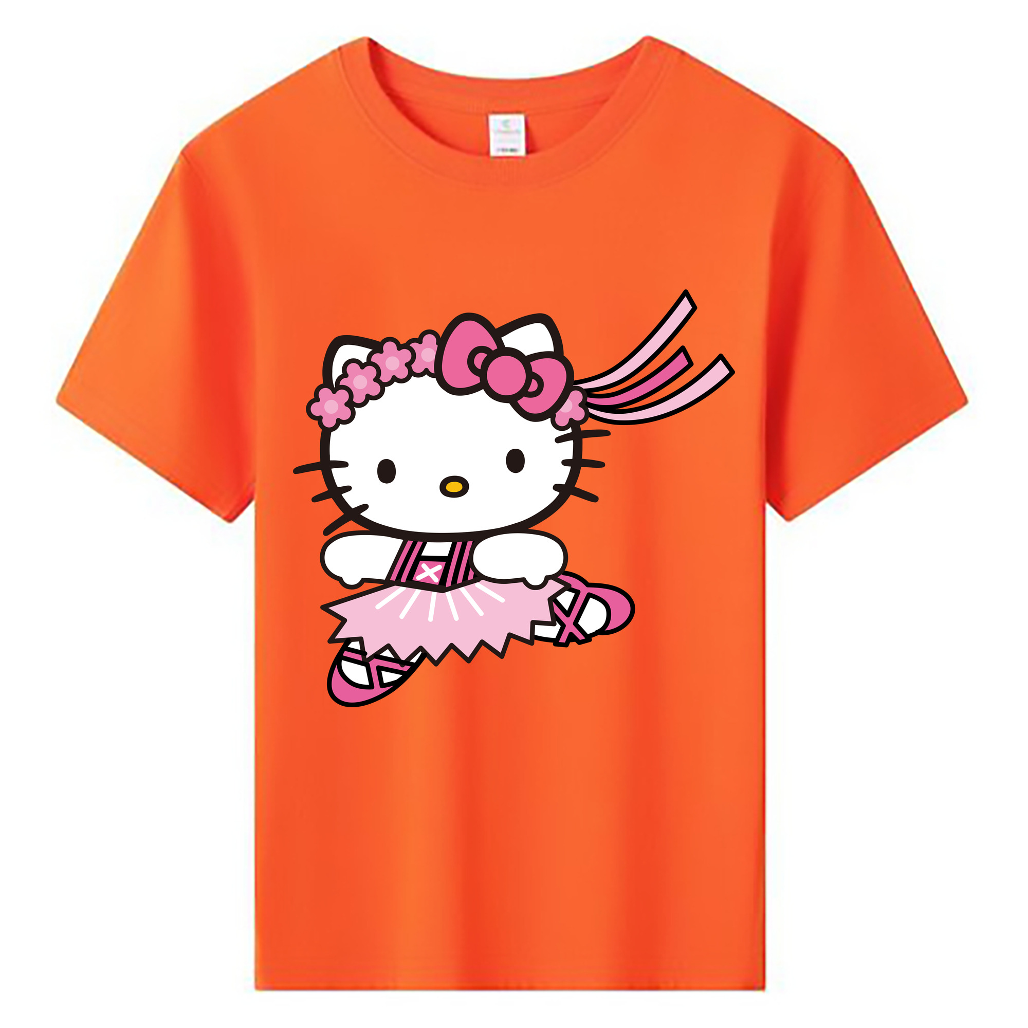 （画像用） Hello Kitty ハローキティ 綿100％キッズTシャツ（フロントプリント）