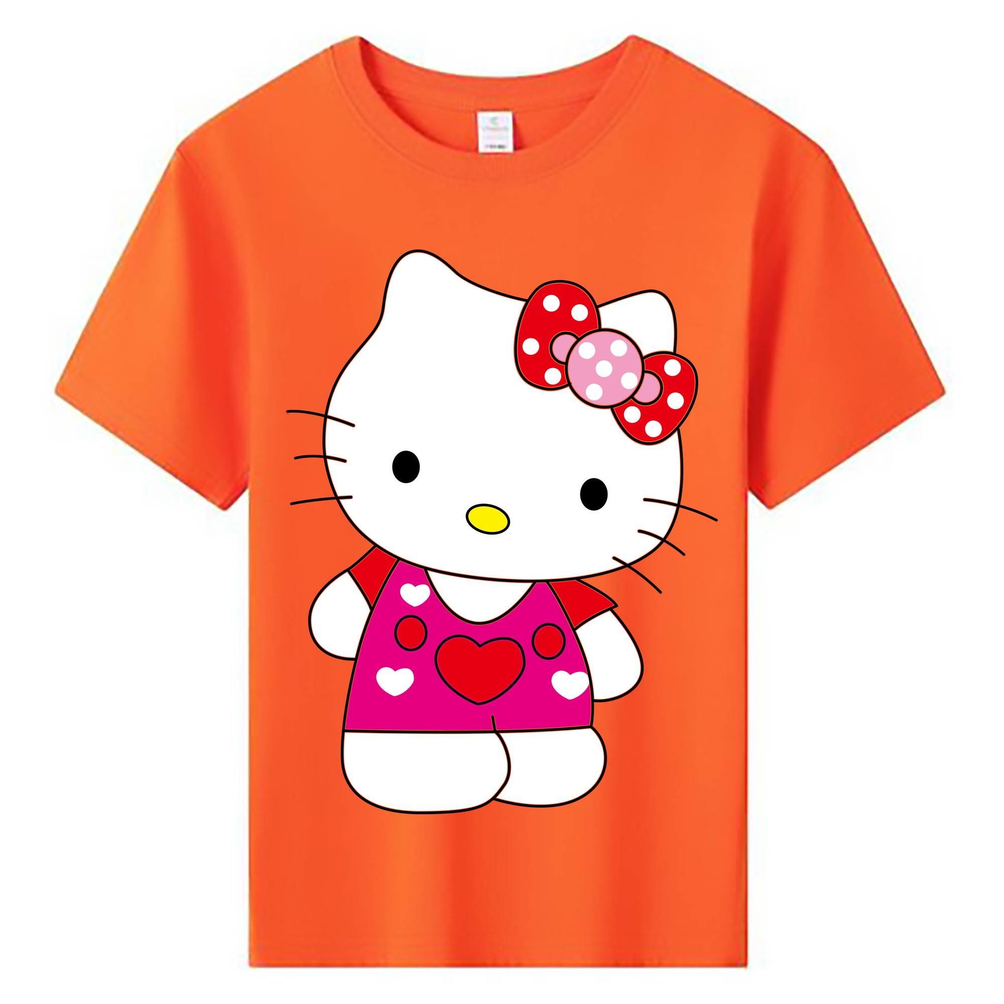 （画像用） Hello Kitty ハローキティ 綿100％キッズTシャツ（フロントプリント）