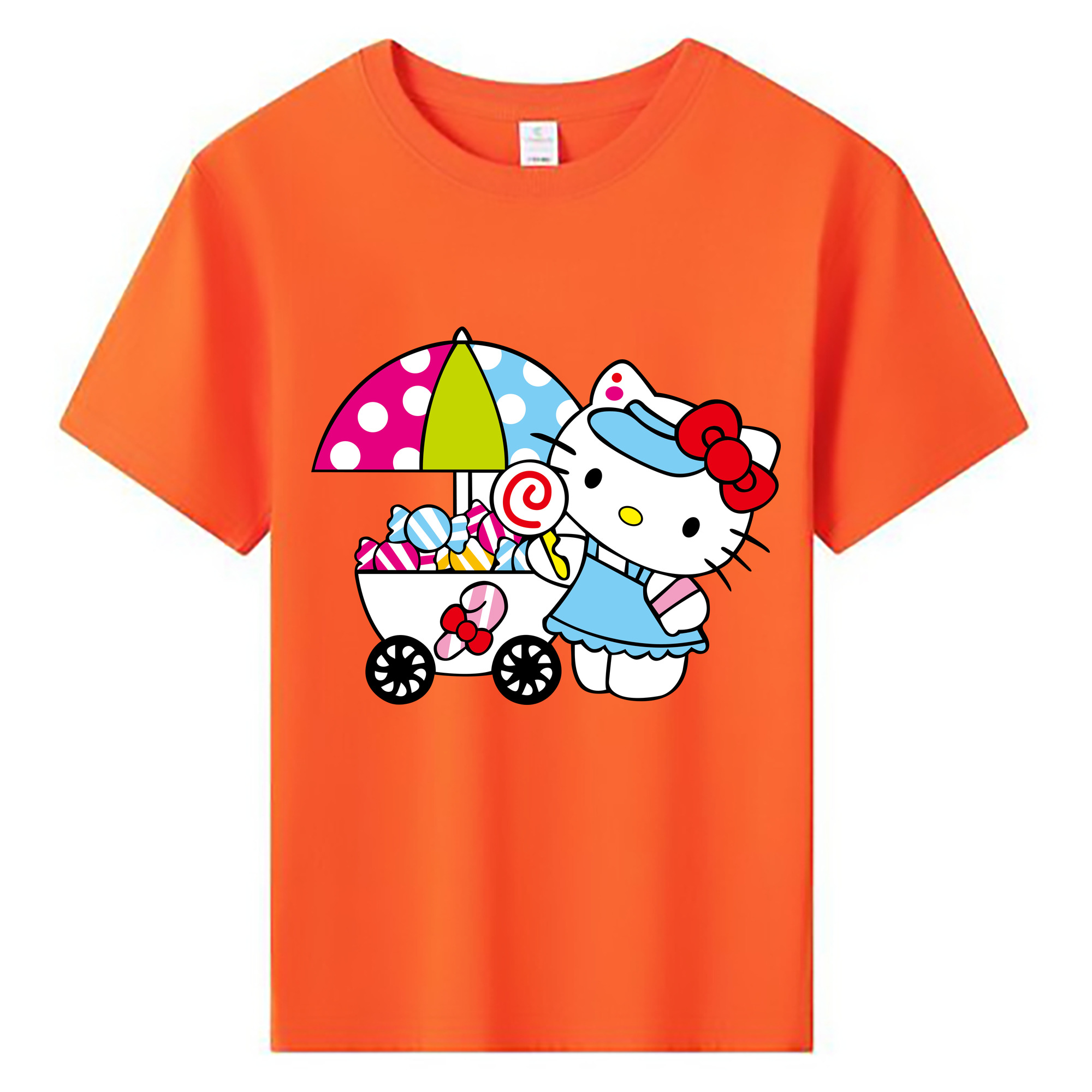 （画像用） Hello Kitty ハローキティ 綿100％キッズTシャツ（フロントプリント）