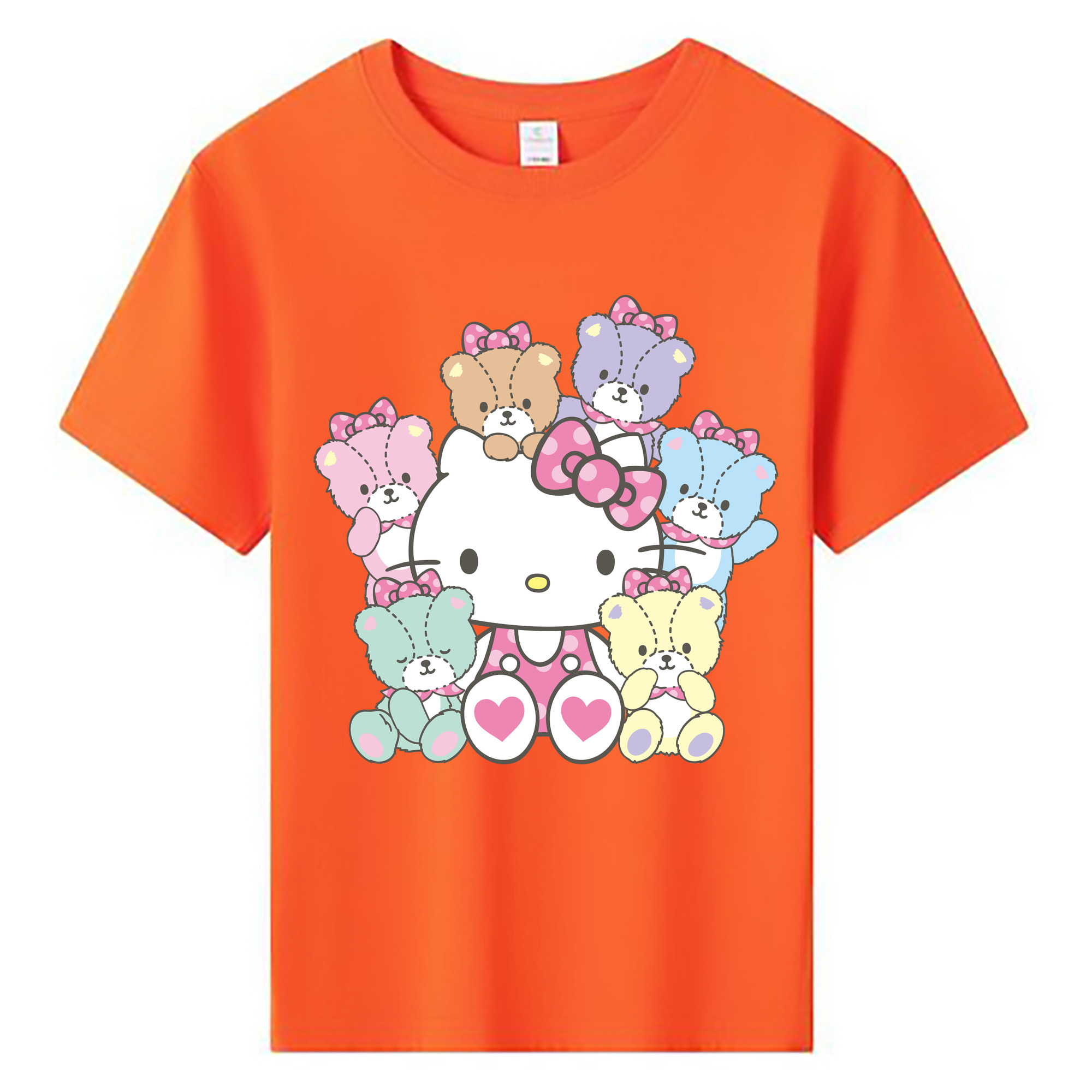 （画像用） Hello Kitty ハローキティ 綿100％キッズTシャツ（フロントプリント）
