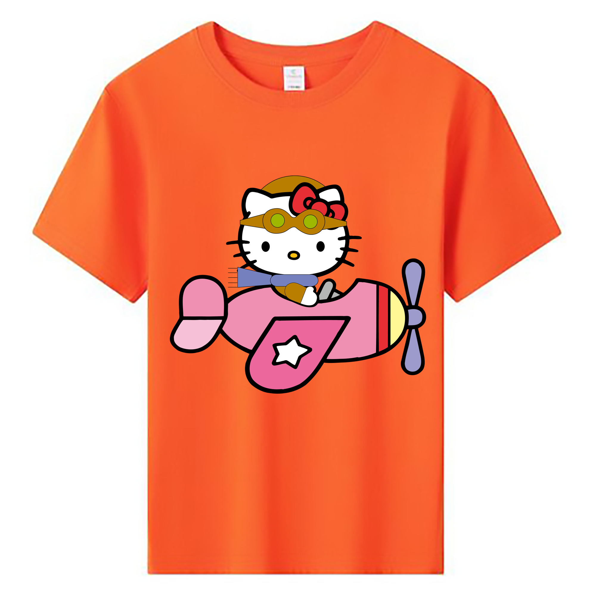 （画像用） Hello Kitty ハローキティ 綿100％キッズTシャツ（フロントプリント）