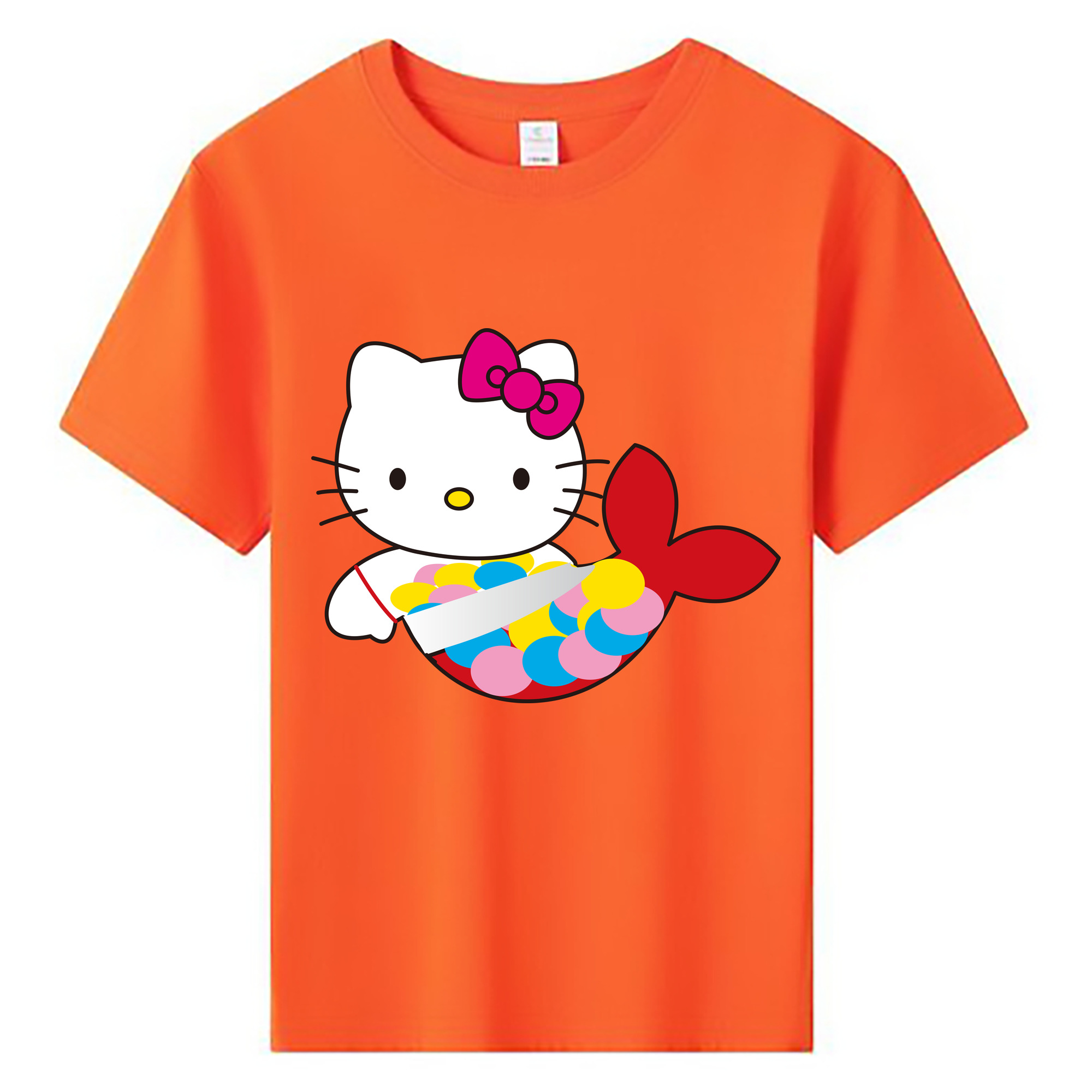 （画像用） Hello Kitty ハローキティ 綿100％キッズTシャツ（フロントプリント）
