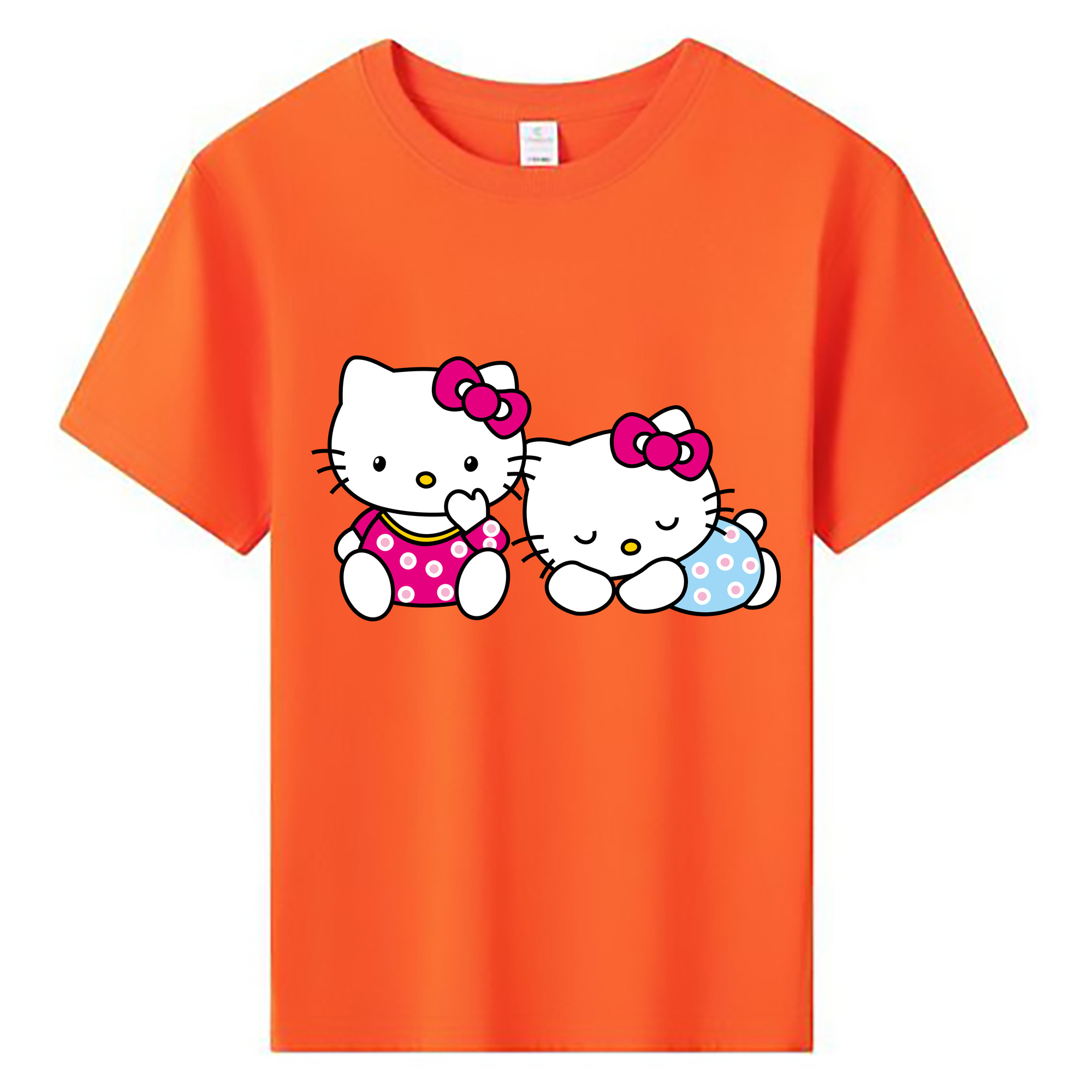 （画像用） Hello Kitty ハローキティ 綿100％キッズTシャツ（フロントプリント）