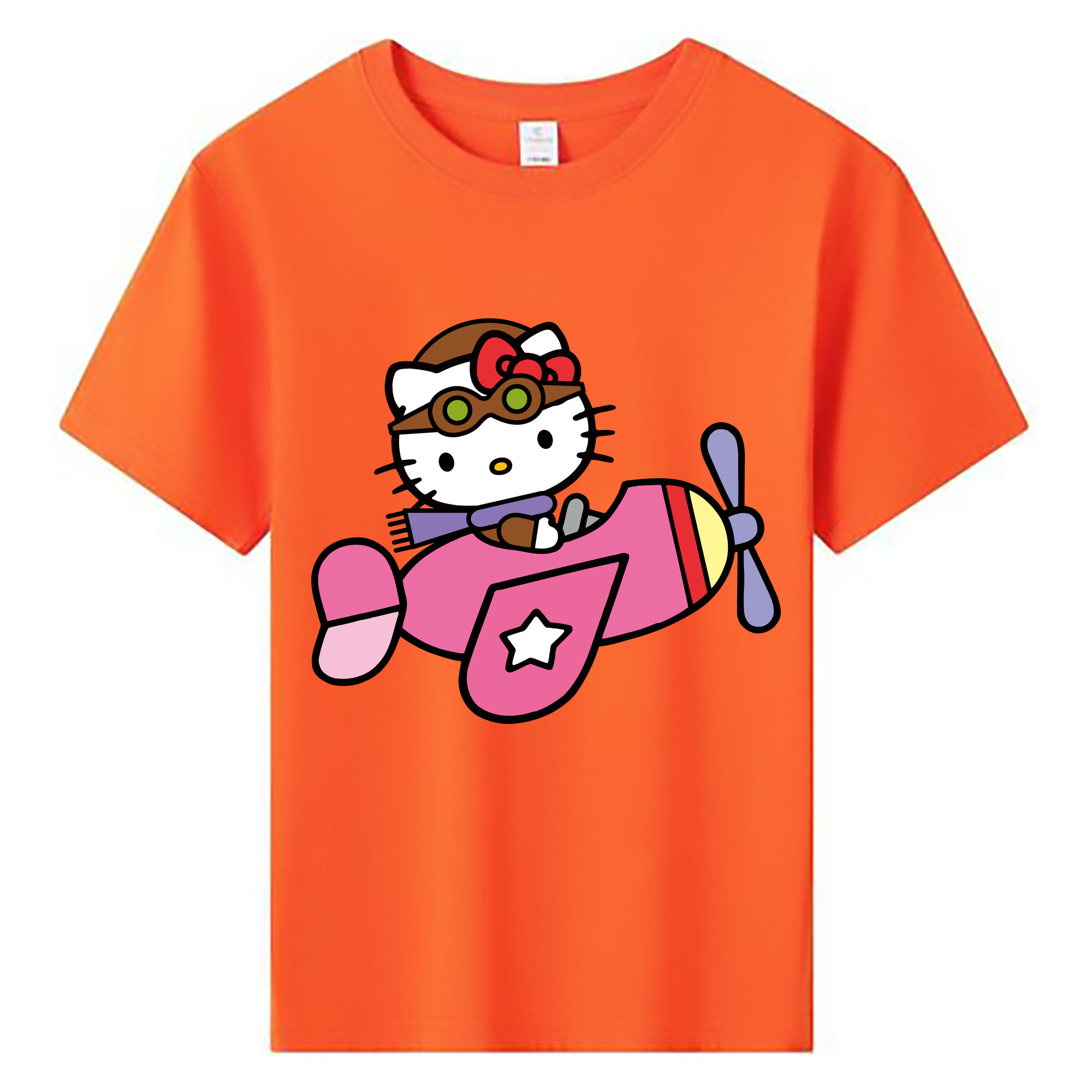 （画像用） Hello Kitty ハローキティ 綿100％キッズTシャツ（フロントプリント）