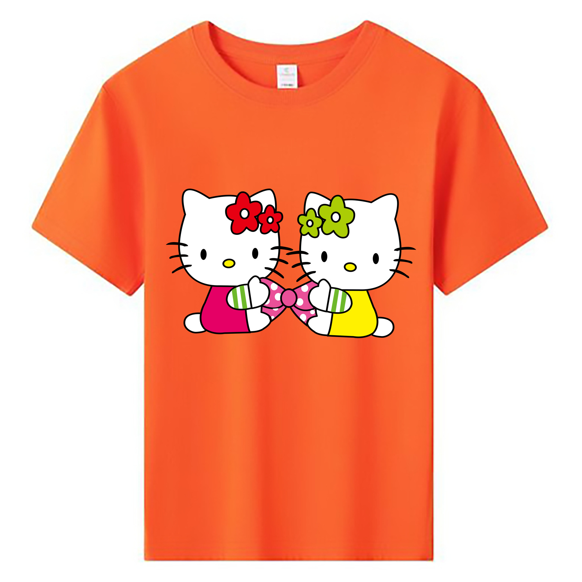 （画像用） Hello Kitty ハローキティ 綿100％キッズTシャツ（フロントプリント）