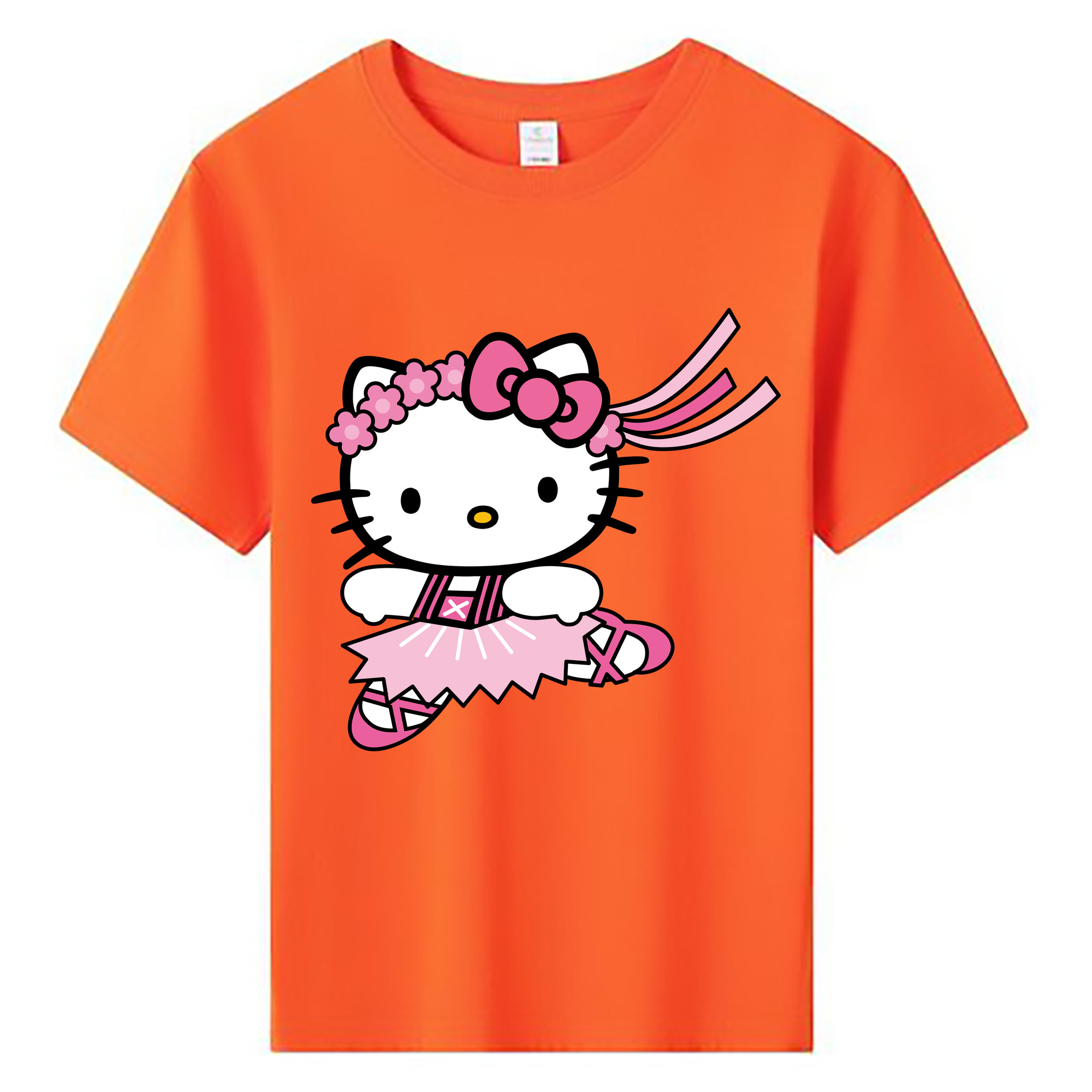 （画像用） Hello Kitty ハローキティ 綿100％キッズTシャツ（フロントプリント）