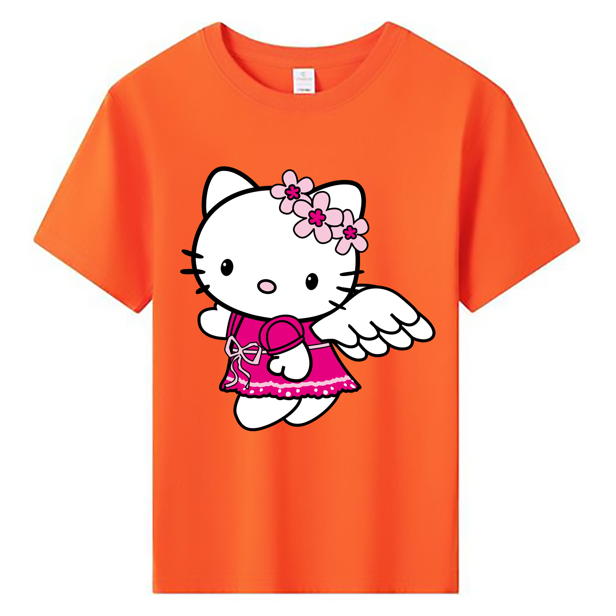 （画像用） Hello Kitty ハローキティ 綿100％キッズTシャツ（フロントプリント）