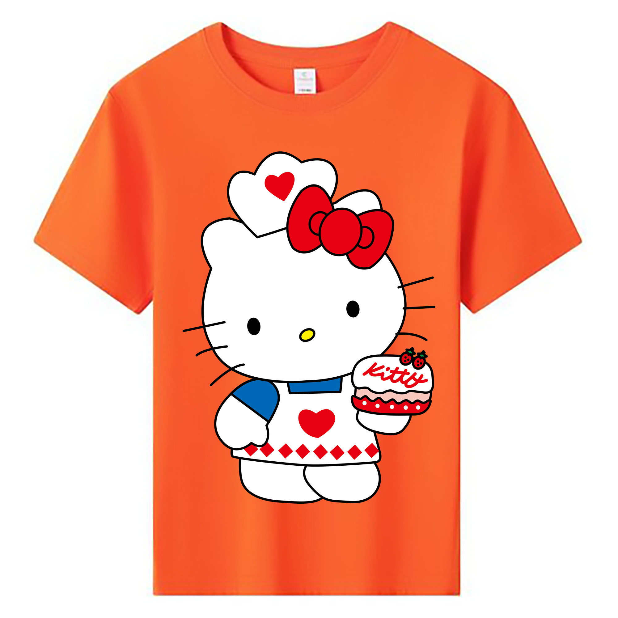 （画像用） Hello Kitty ハローキティ 綿100％キッズTシャツ（フロントプリント）