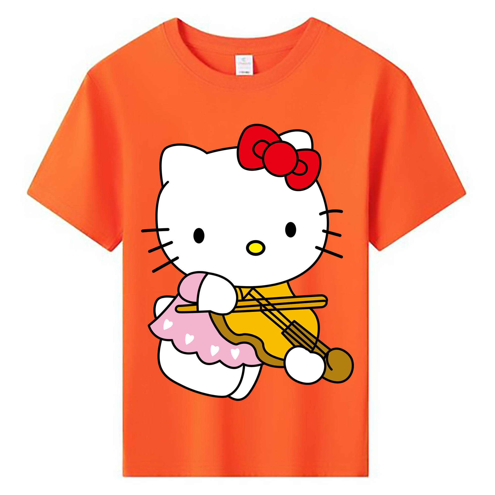 （画像用） Hello Kitty ハローキティ 綿100％キッズTシャツ（フロントプリント）