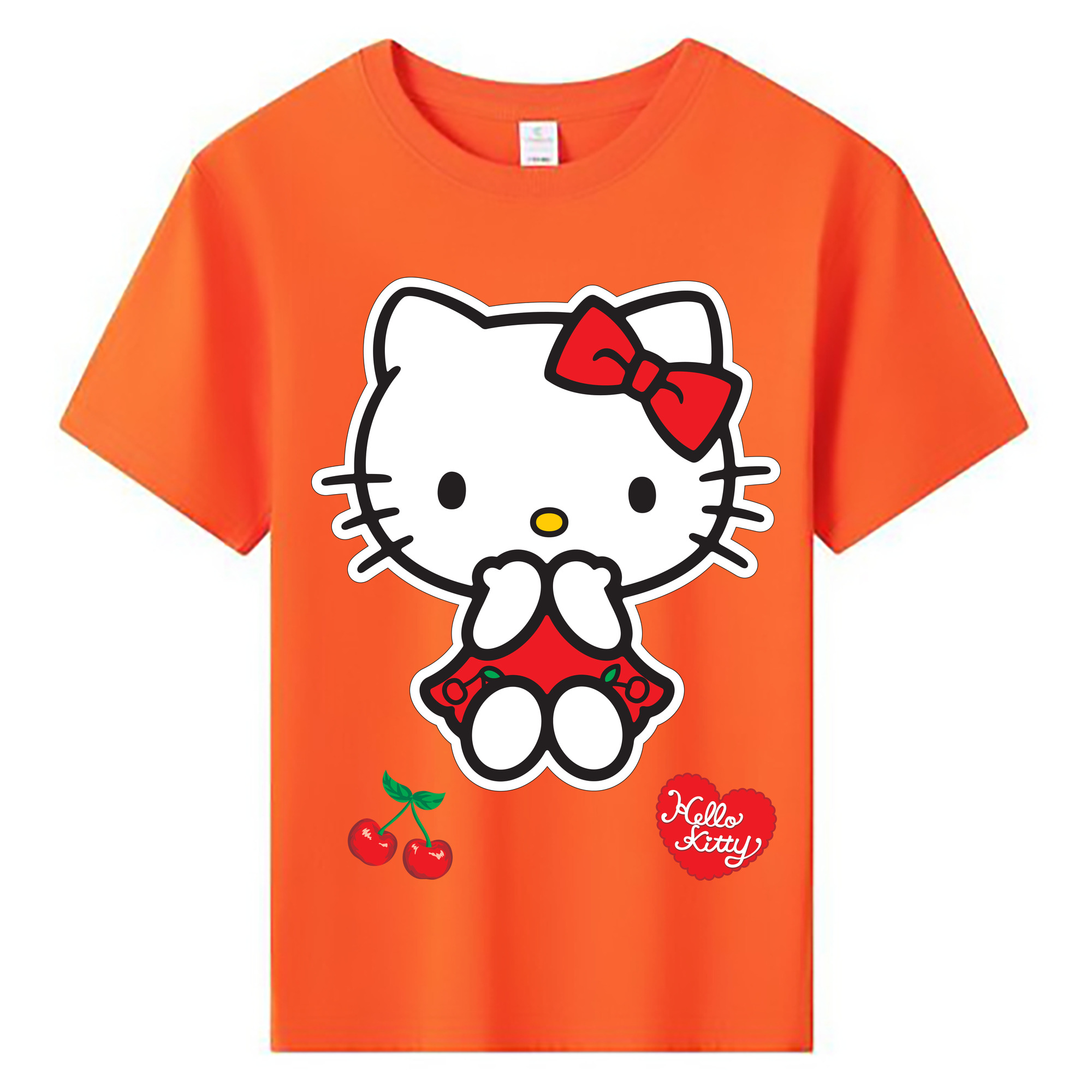（画像用） Hello Kitty ハローキティ 綿100％キッズTシャツ（フロントプリント）