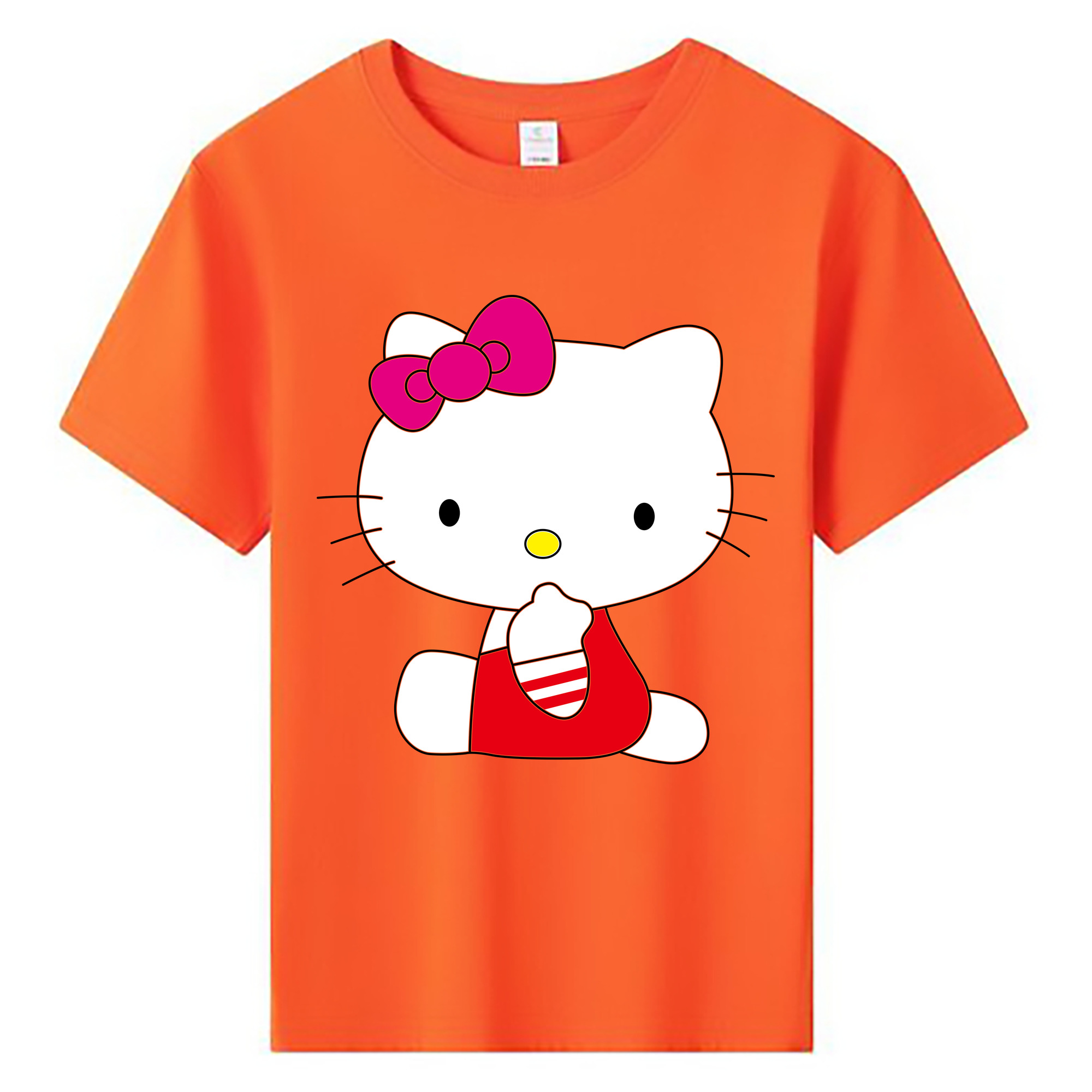 （画像用） Hello Kitty ハローキティ 綿100％キッズTシャツ（フロントプリント）