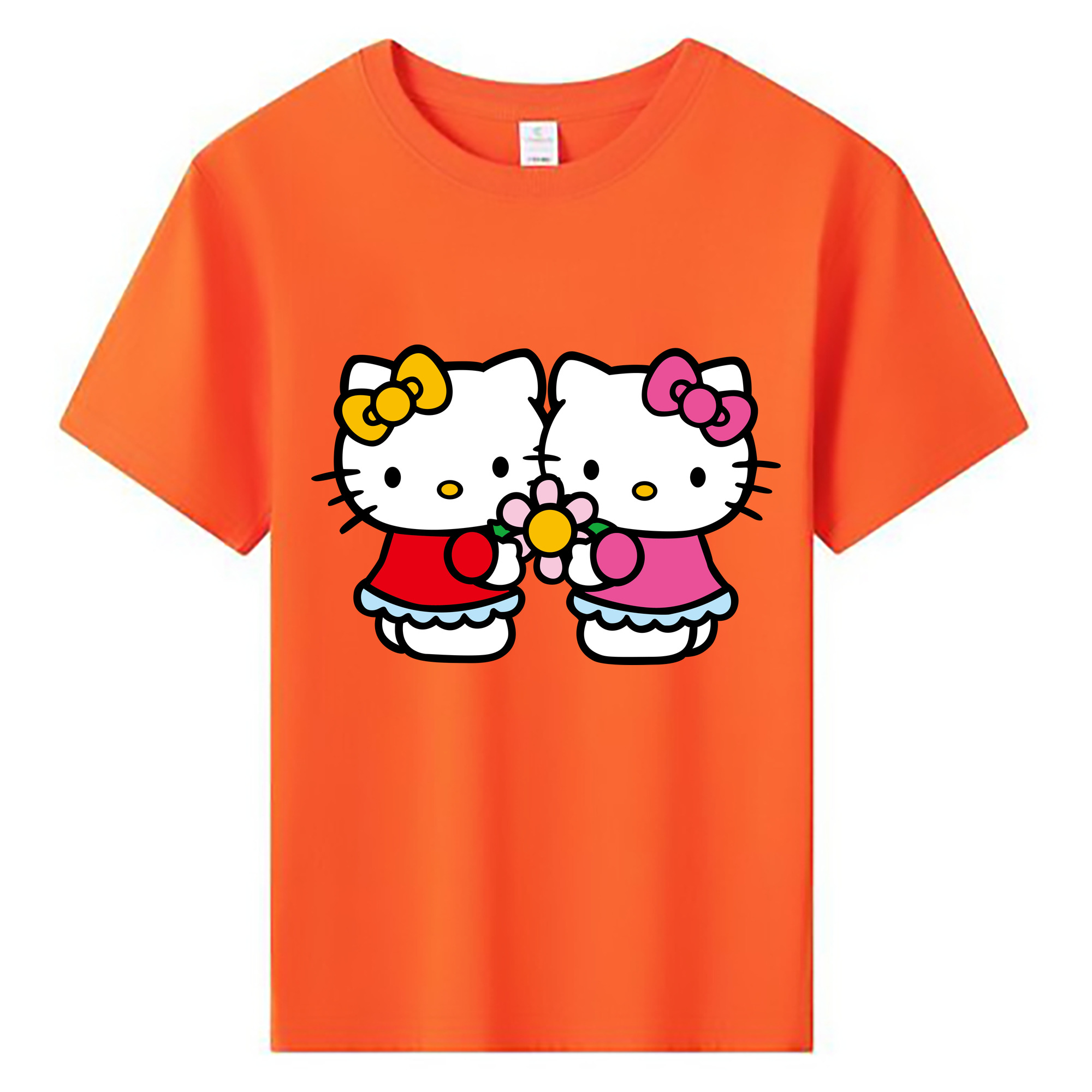 （画像用） Hello Kitty ハローキティ 綿100％キッズTシャツ（フロントプリント）