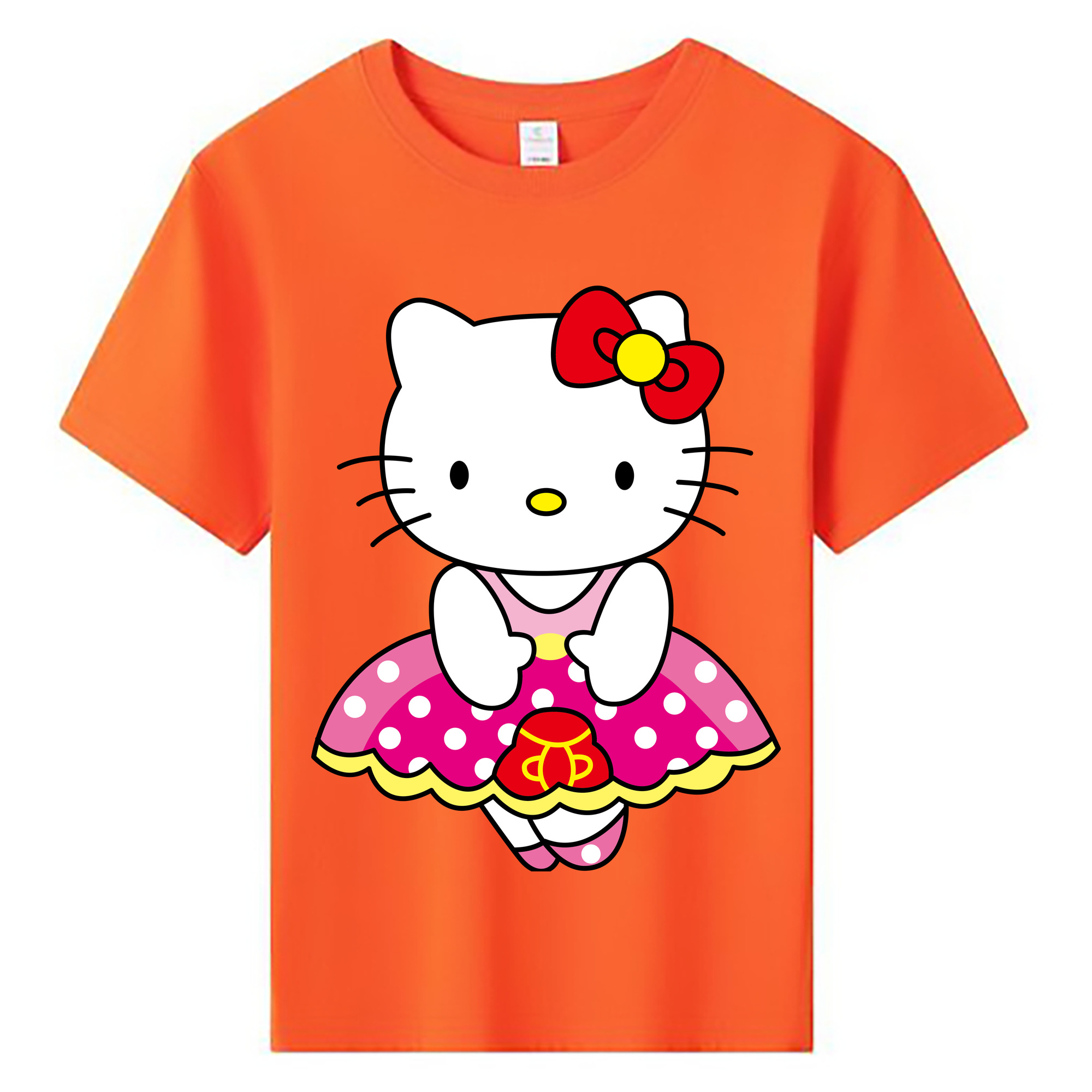 （画像用） Hello Kitty ハローキティ 綿100％キッズTシャツ（フロントプリント）