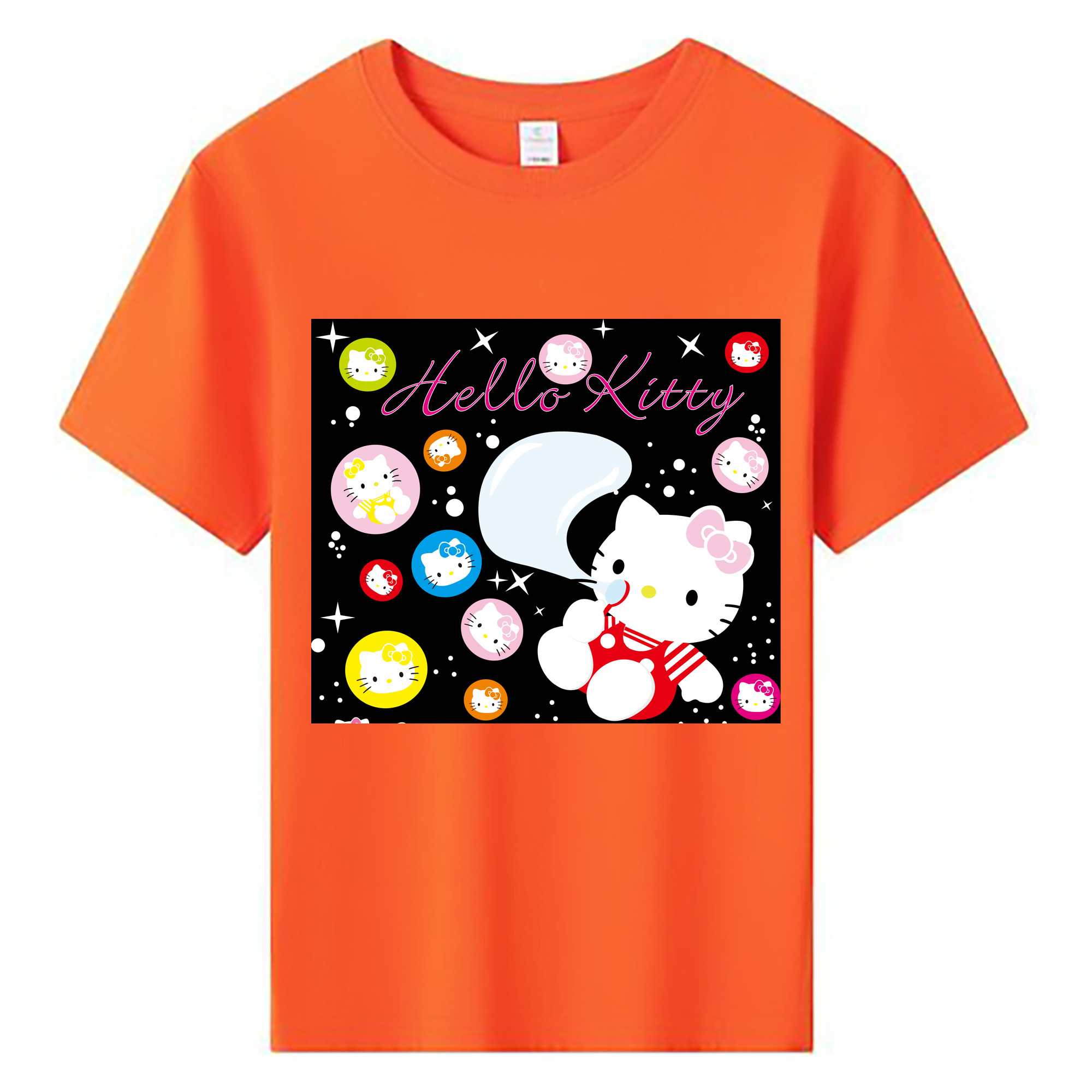 （画像用） Hello Kitty ハローキティ 綿100％キッズTシャツ（フロントプリント）