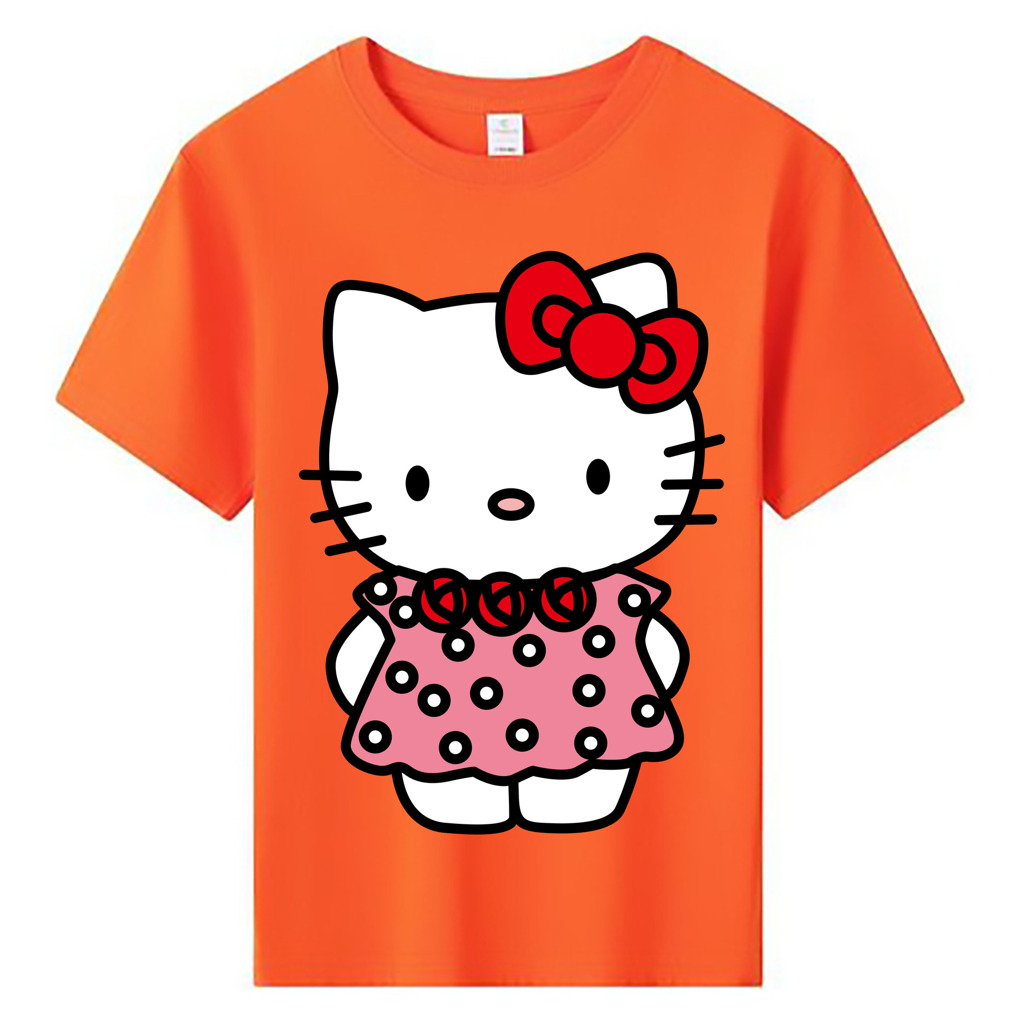 （画像用） Hello Kitty ハローキティ 綿100％キッズTシャツ（フロントプリント）