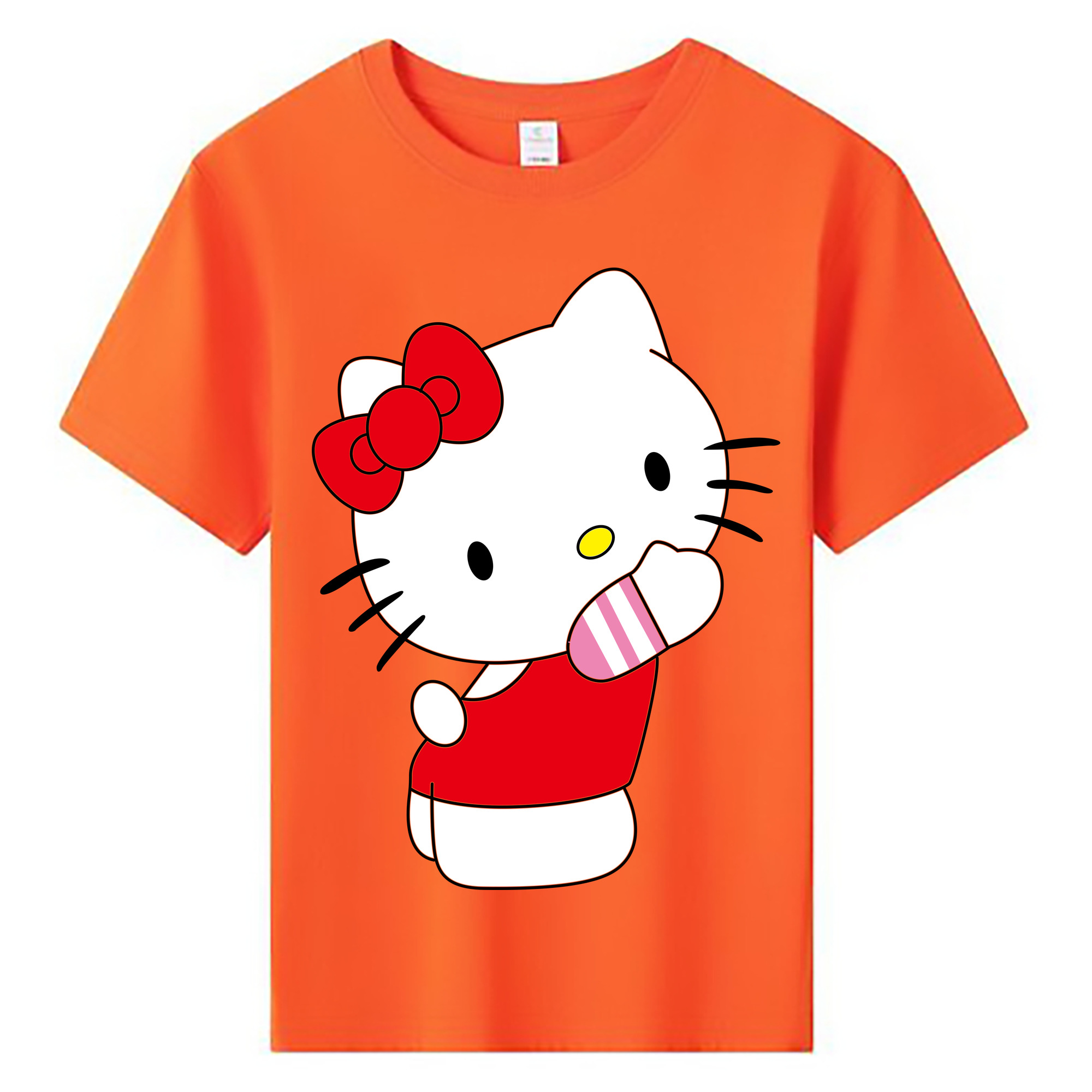 （画像用） Hello Kitty ハローキティ 綿100％キッズTシャツ（フロントプリント）
