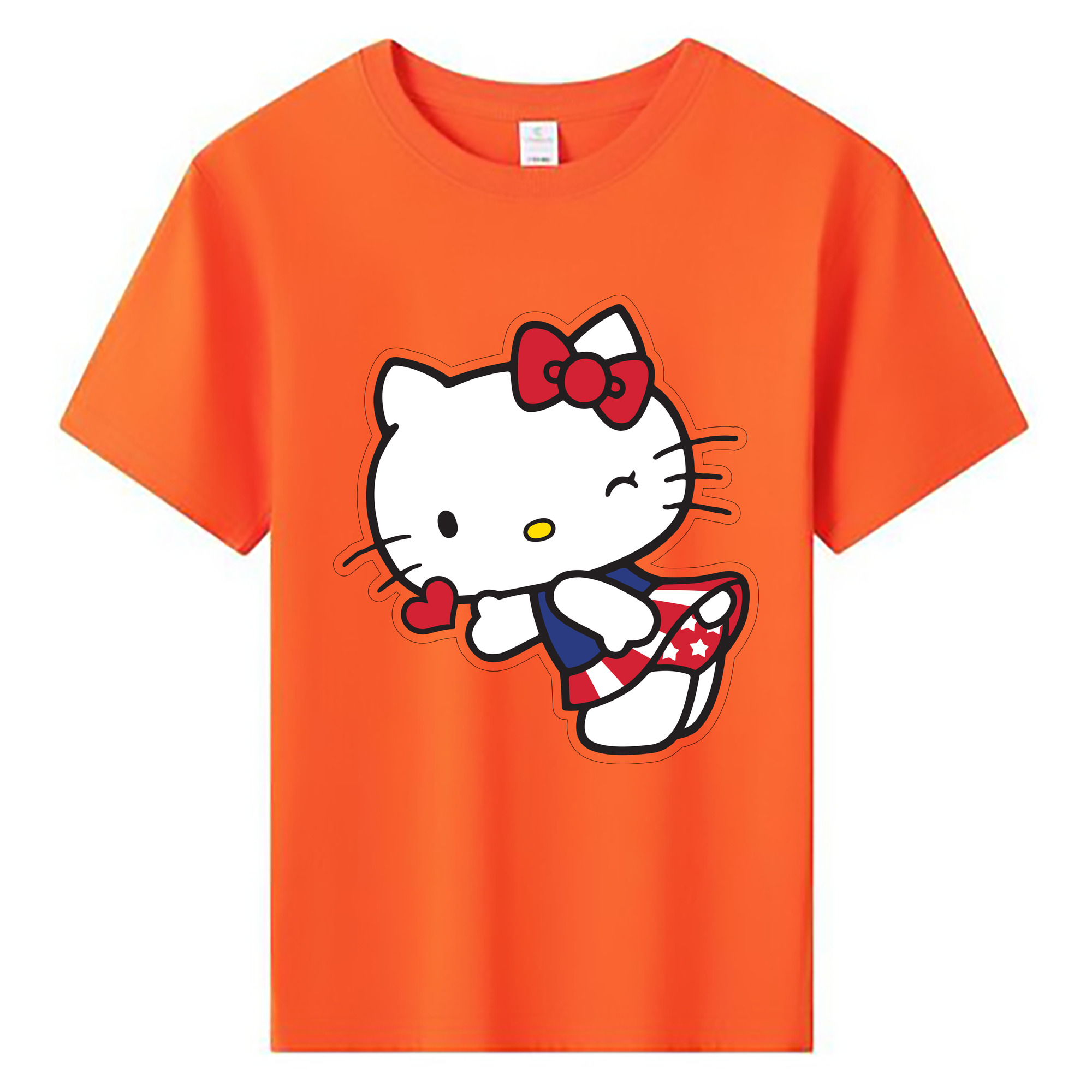 （画像用） Hello Kitty ハローキティ 綿100％キッズTシャツ（フロントプリント）