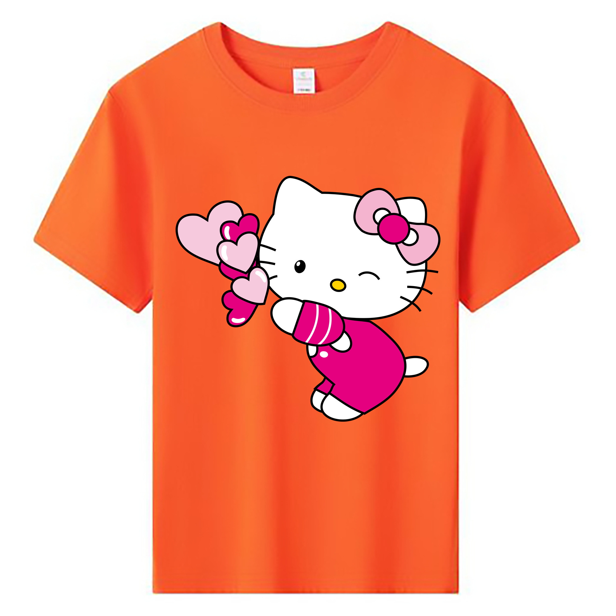 （画像用） Hello Kitty ハローキティ 綿100％キッズTシャツ（フロントプリント）