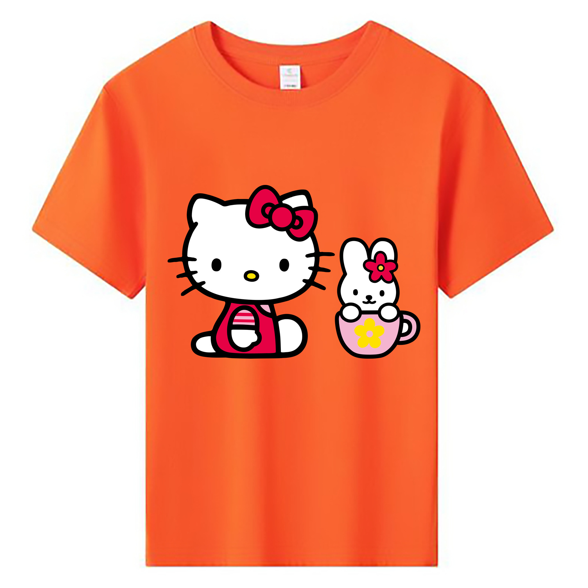 （画像用） Hello Kitty ハローキティ 綿100％キッズTシャツ（フロントプリント）
