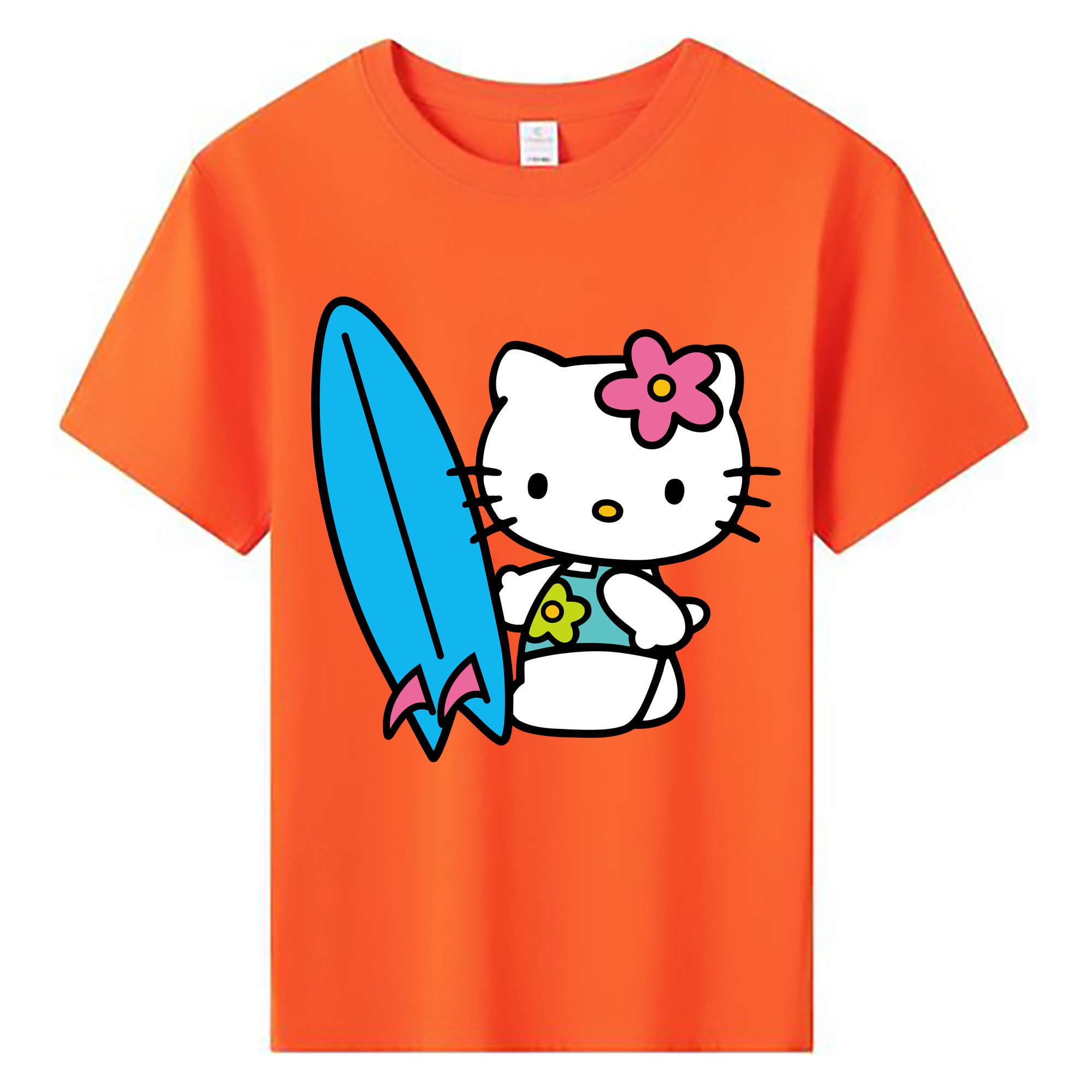 （画像用） Hello Kitty ハローキティ 綿100％キッズTシャツ（フロントプリント）