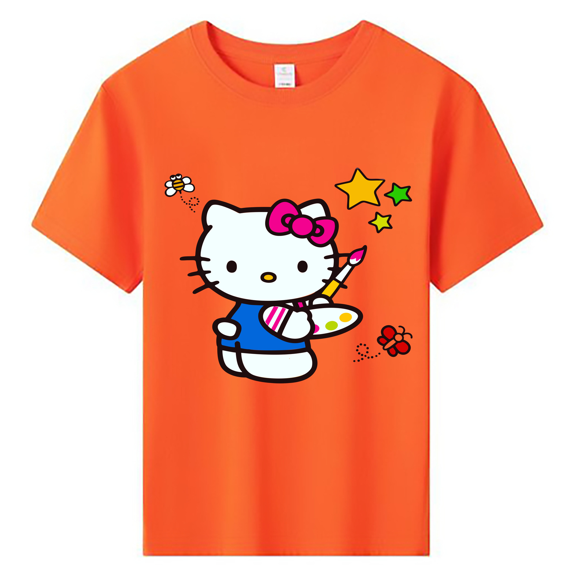 （画像用） Hello Kitty ハローキティ 綿100％キッズTシャツ（フロントプリント）