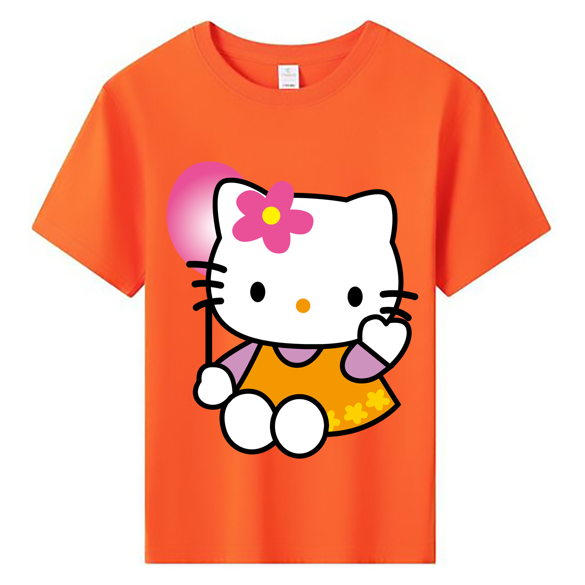 （画像用） Hello Kitty ハローキティ 綿100％キッズTシャツ（フロントプリント）