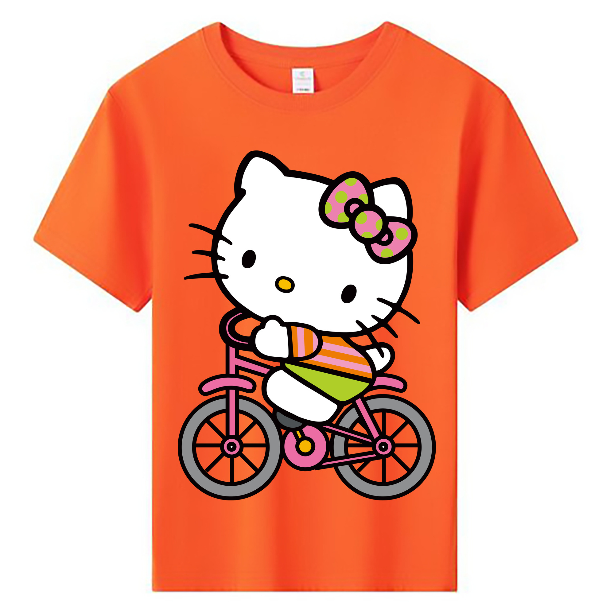 （画像用） Hello Kitty ハローキティ 綿100％キッズTシャツ（フロントプリント）