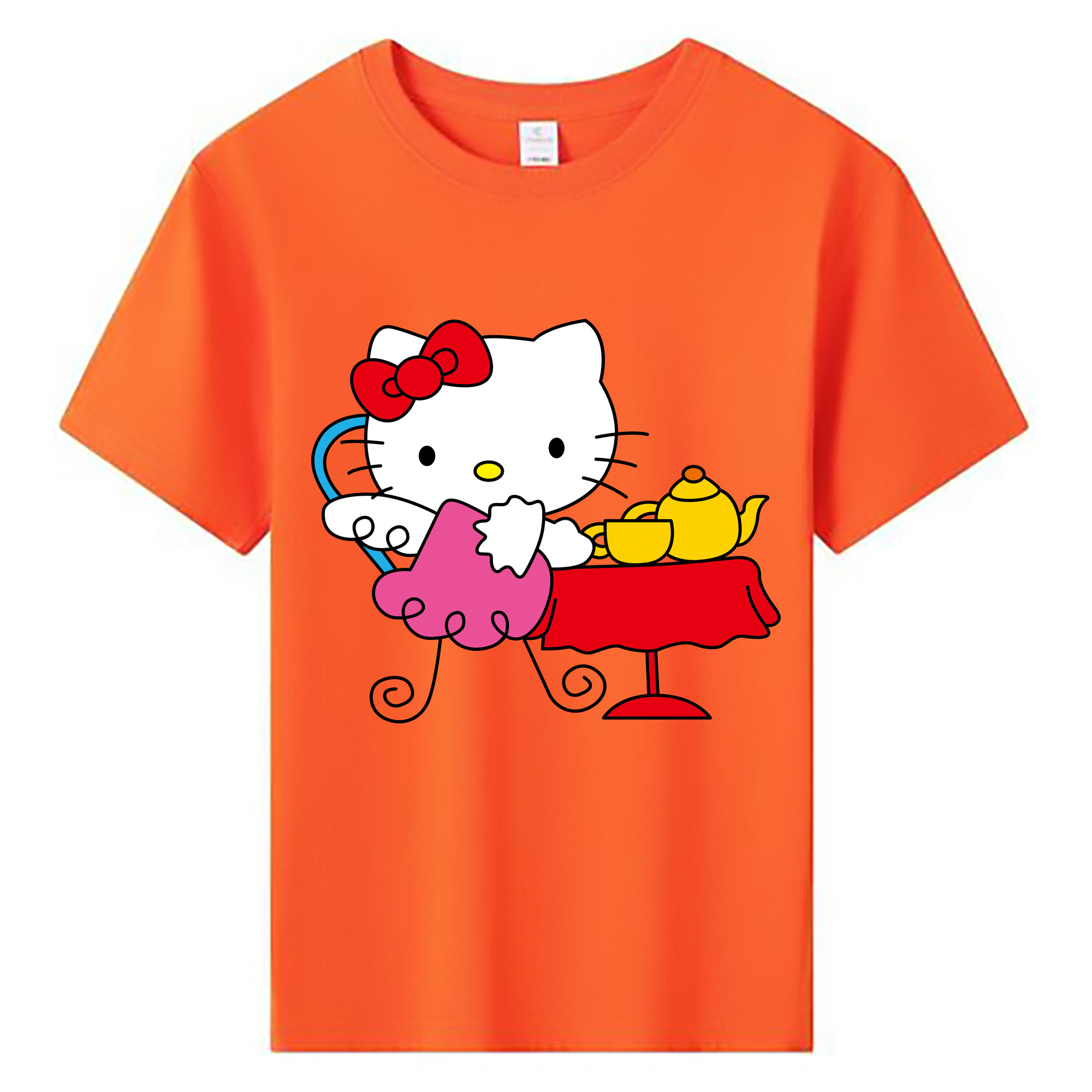 （画像用） Hello Kitty ハローキティ 綿100％キッズTシャツ（フロントプリント）