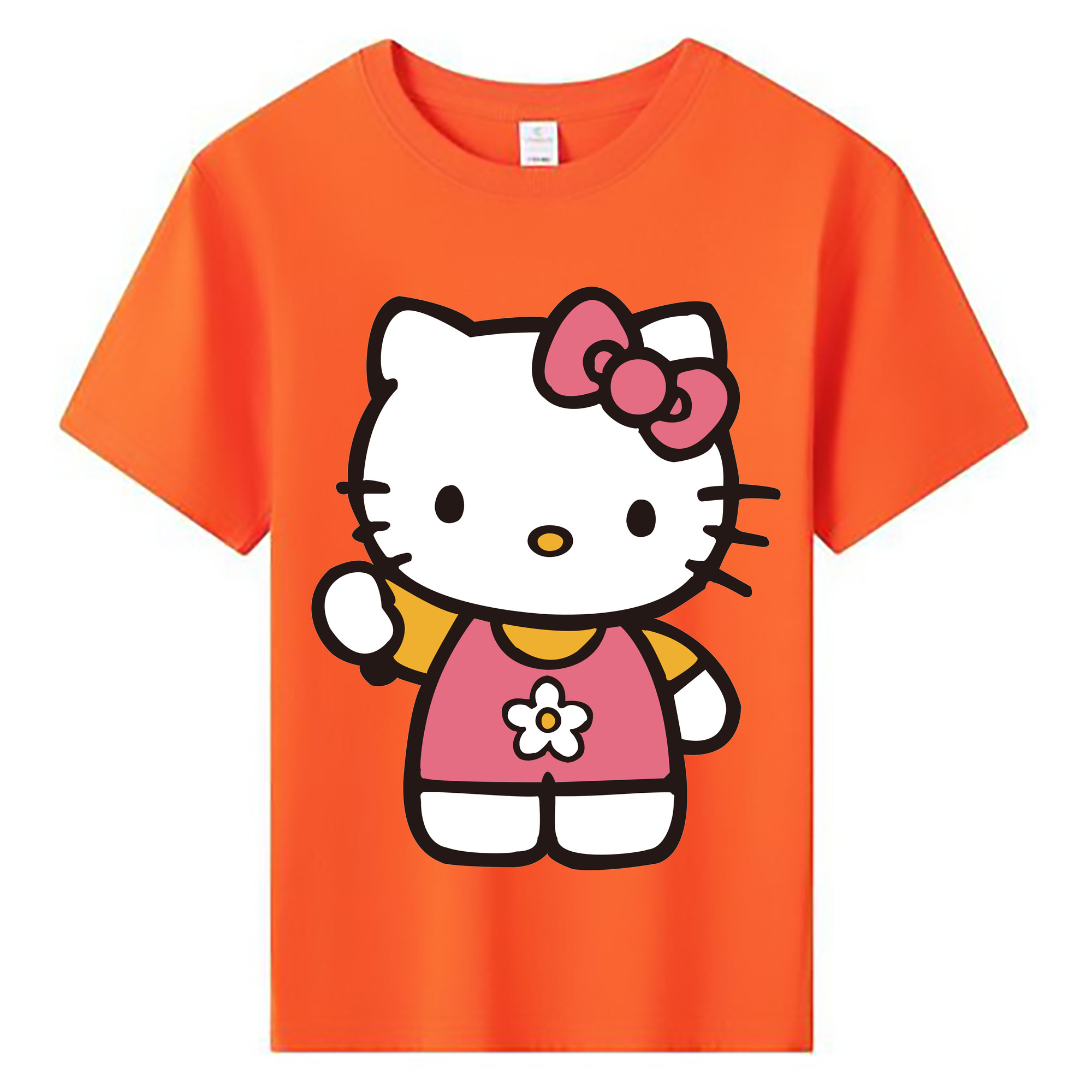 （画像用） Hello Kitty ハローキティ 綿100％キッズTシャツ（フロントプリント）