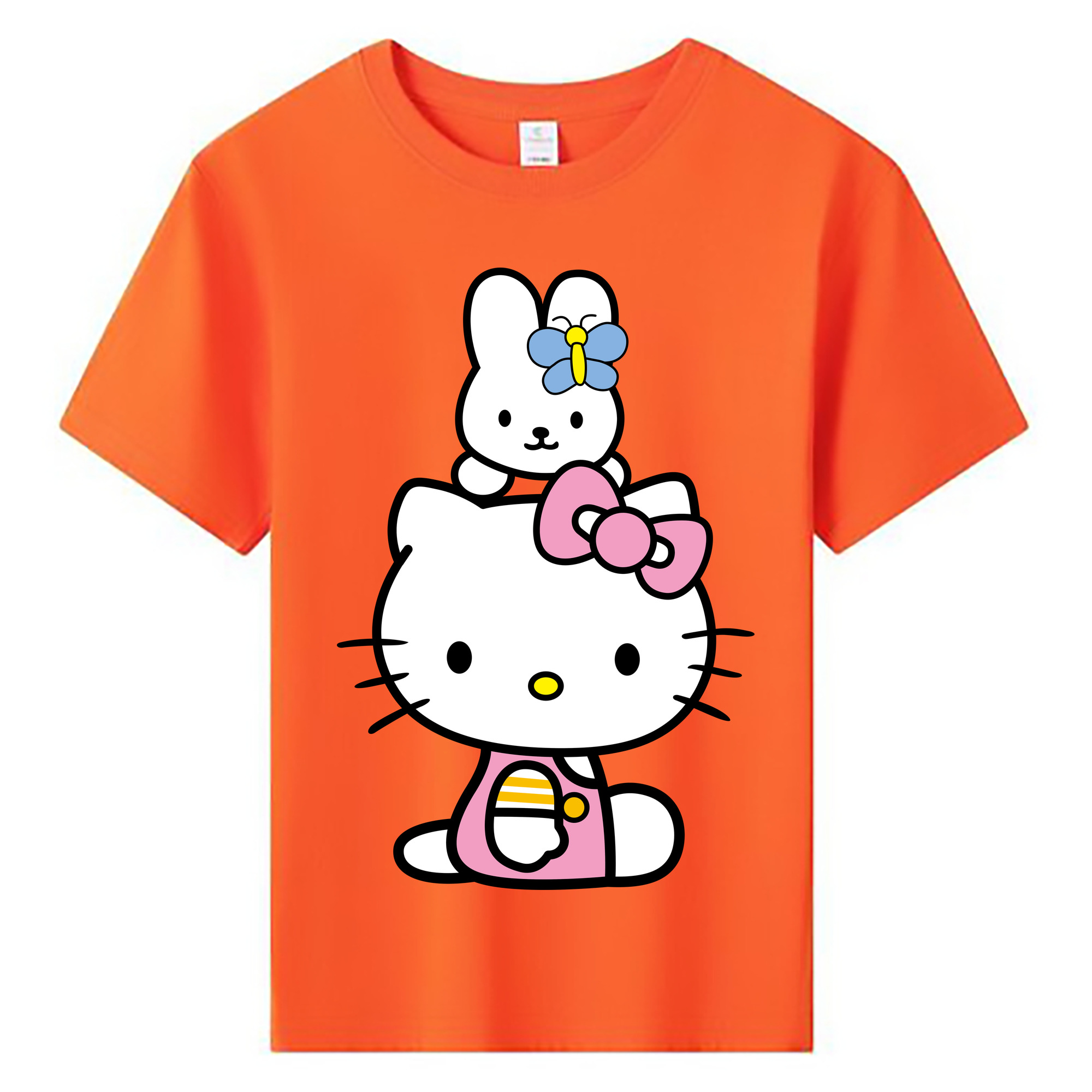 （画像用） Hello Kitty ハローキティ 綿100％キッズTシャツ（フロントプリント）