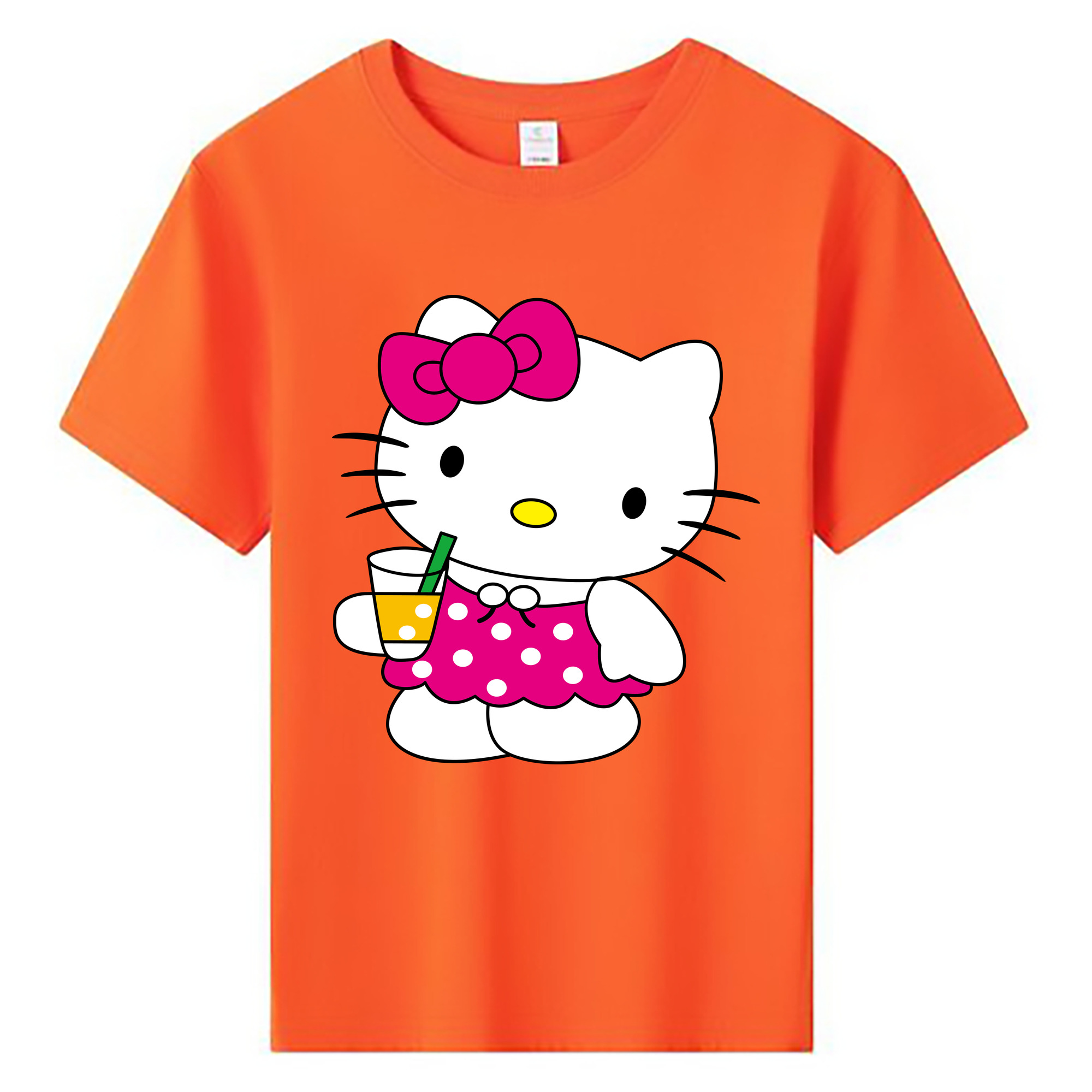 （画像用） Hello Kitty ハローキティ 綿100％キッズTシャツ（フロントプリント）