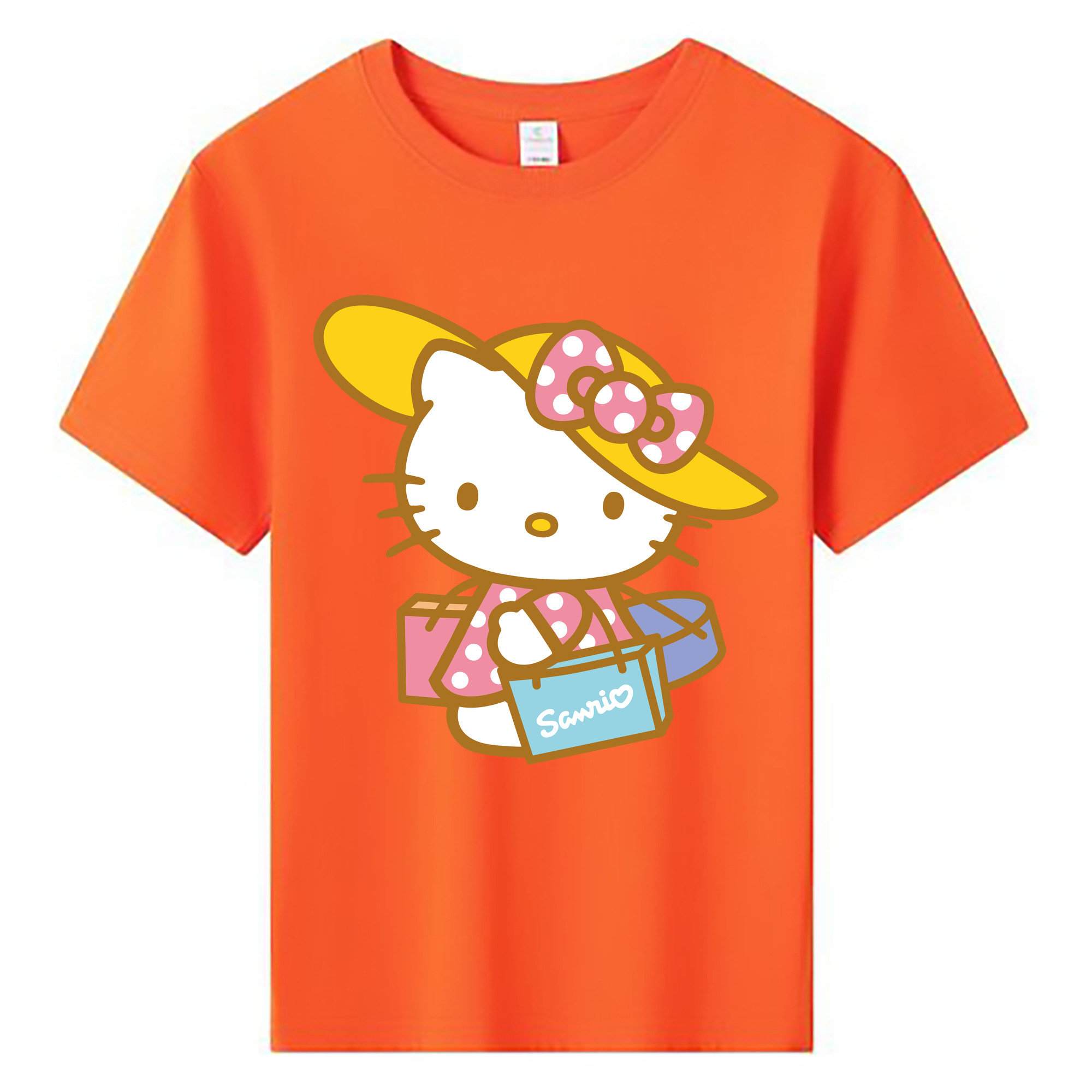 （画像用） Hello Kitty ハローキティ 綿100％キッズTシャツ（フロントプリント）
