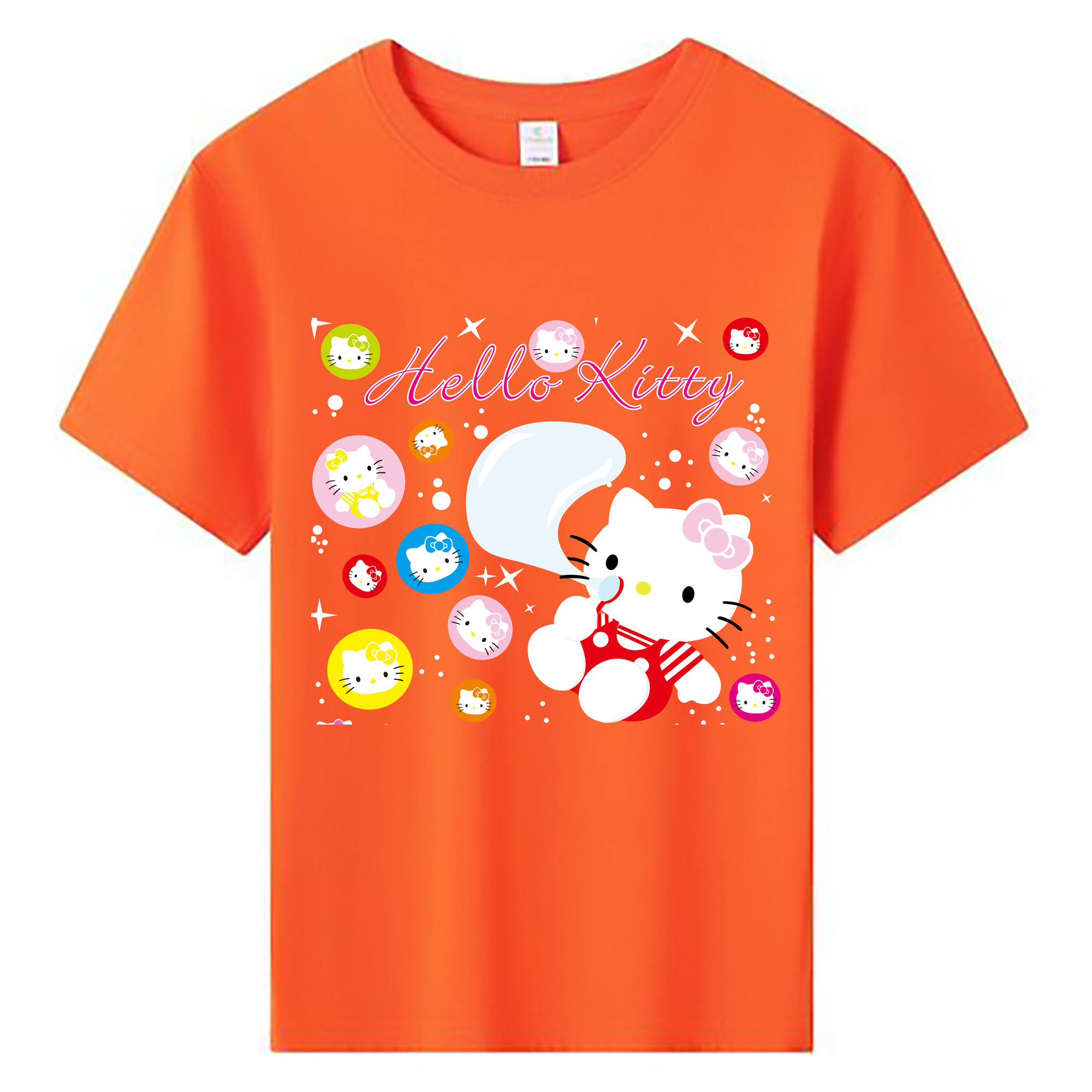 （画像用） Hello Kitty ハローキティ 綿100％キッズTシャツ（フロントプリント）