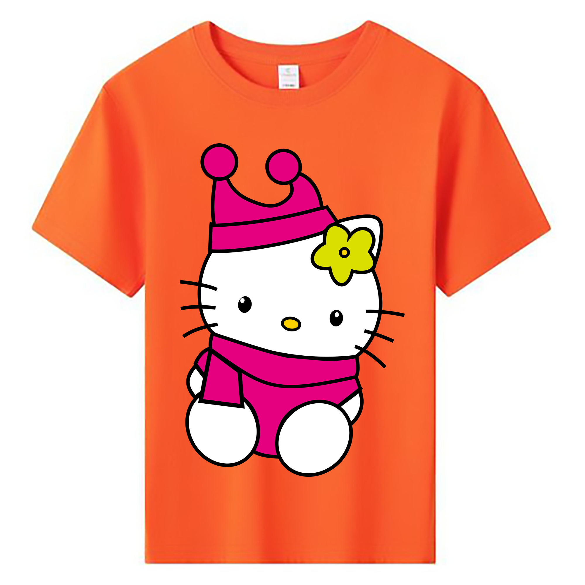 （画像用） Hello Kitty ハローキティ 綿100％キッズTシャツ（フロントプリント）