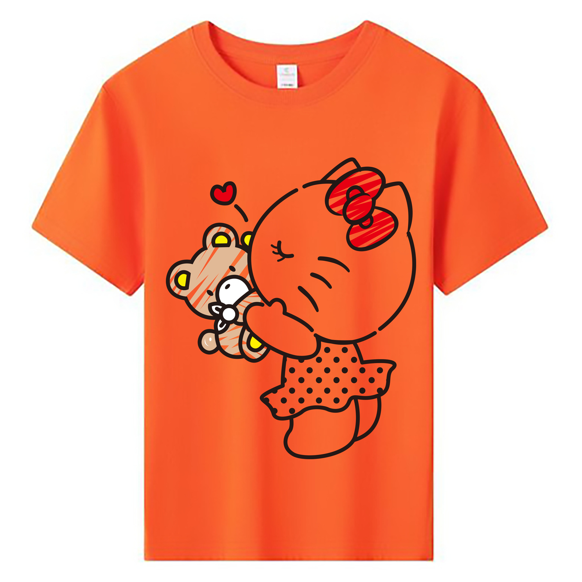 （画像用） Hello Kitty ハローキティ 綿100％キッズTシャツ（フロントプリント）