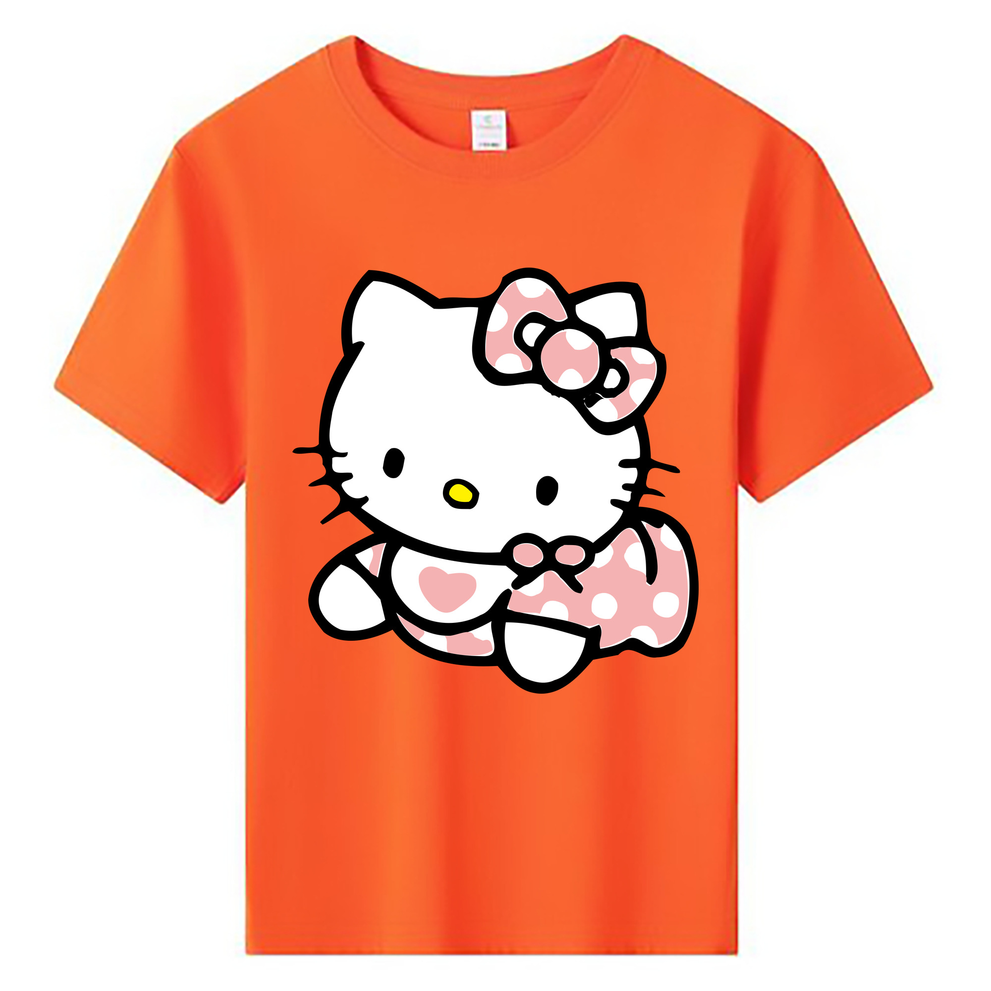 （画像用） Hello Kitty ハローキティ 綿100％キッズTシャツ（フロントプリント）