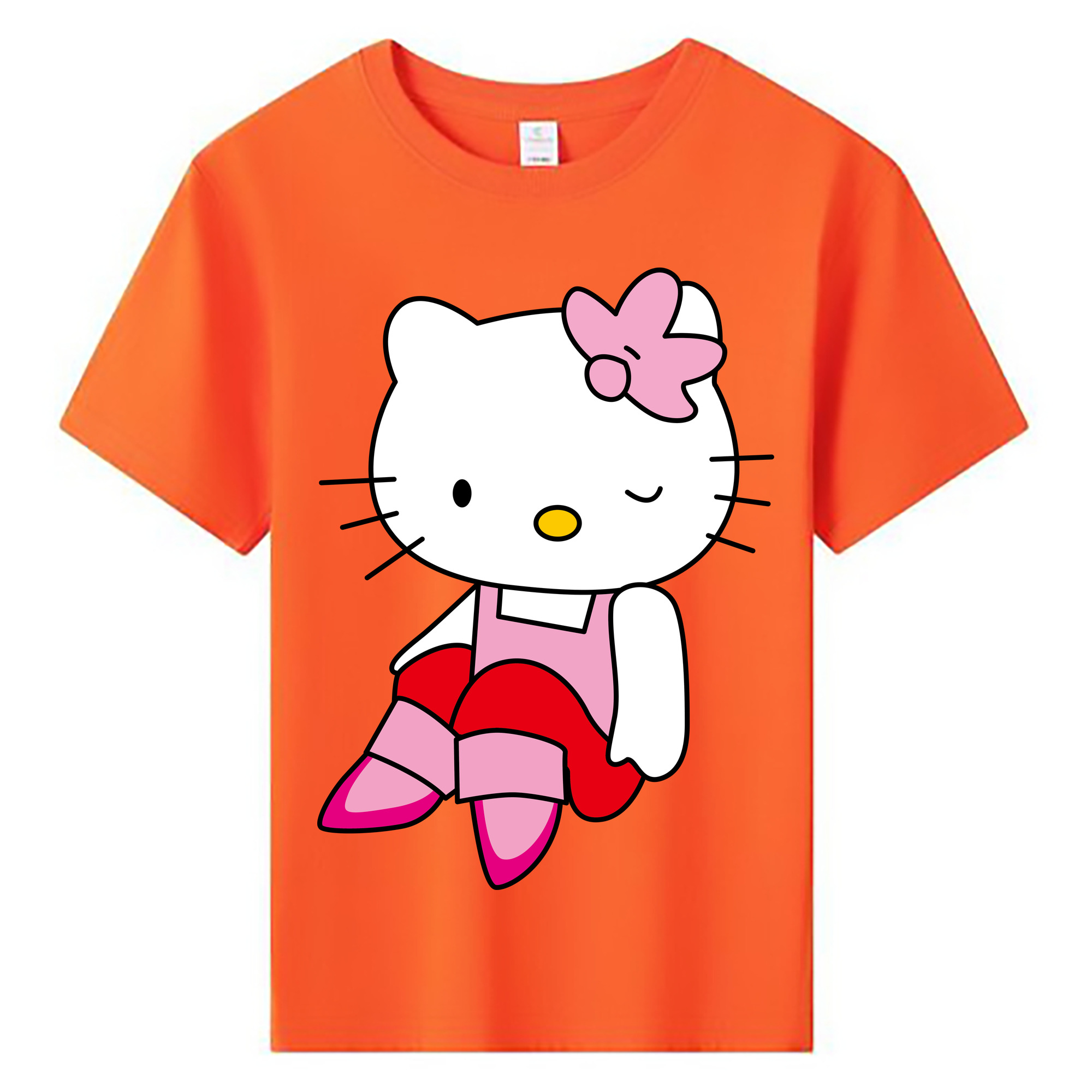 （画像用） Hello Kitty ハローキティ 綿100％キッズTシャツ（フロントプリント）