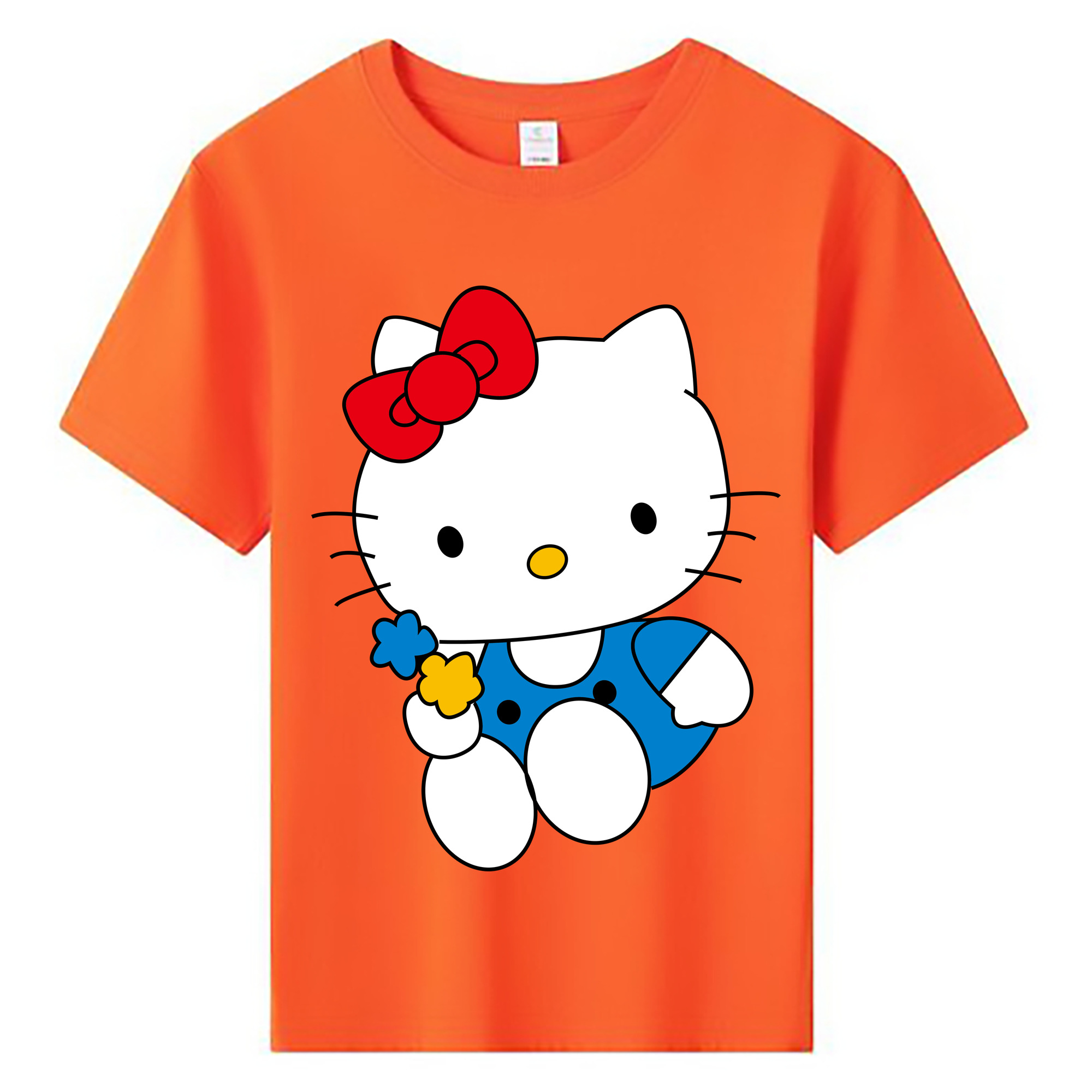 （画像用） Hello Kitty ハローキティ 綿100％キッズTシャツ（フロントプリント）
