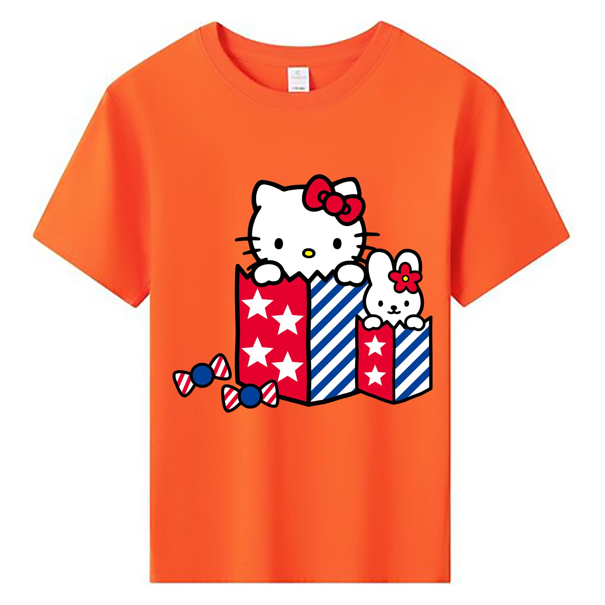 （画像用） Hello Kitty ハローキティ 綿100％キッズTシャツ（フロントプリント）
