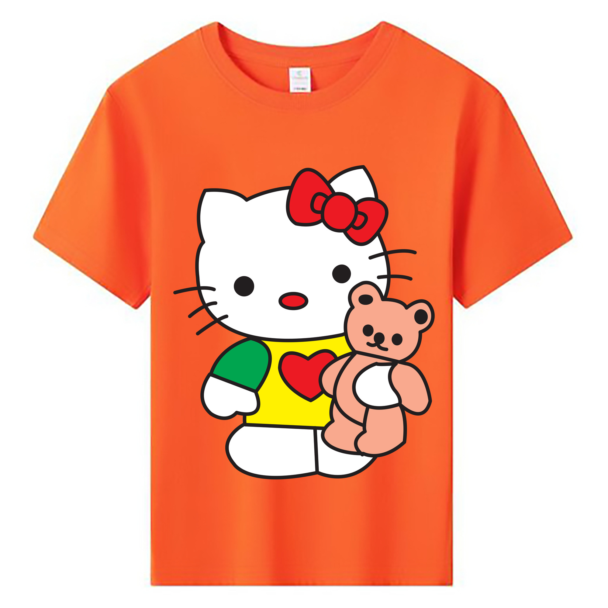 （画像用） Hello Kitty ハローキティ 綿100％キッズTシャツ（フロントプリント）