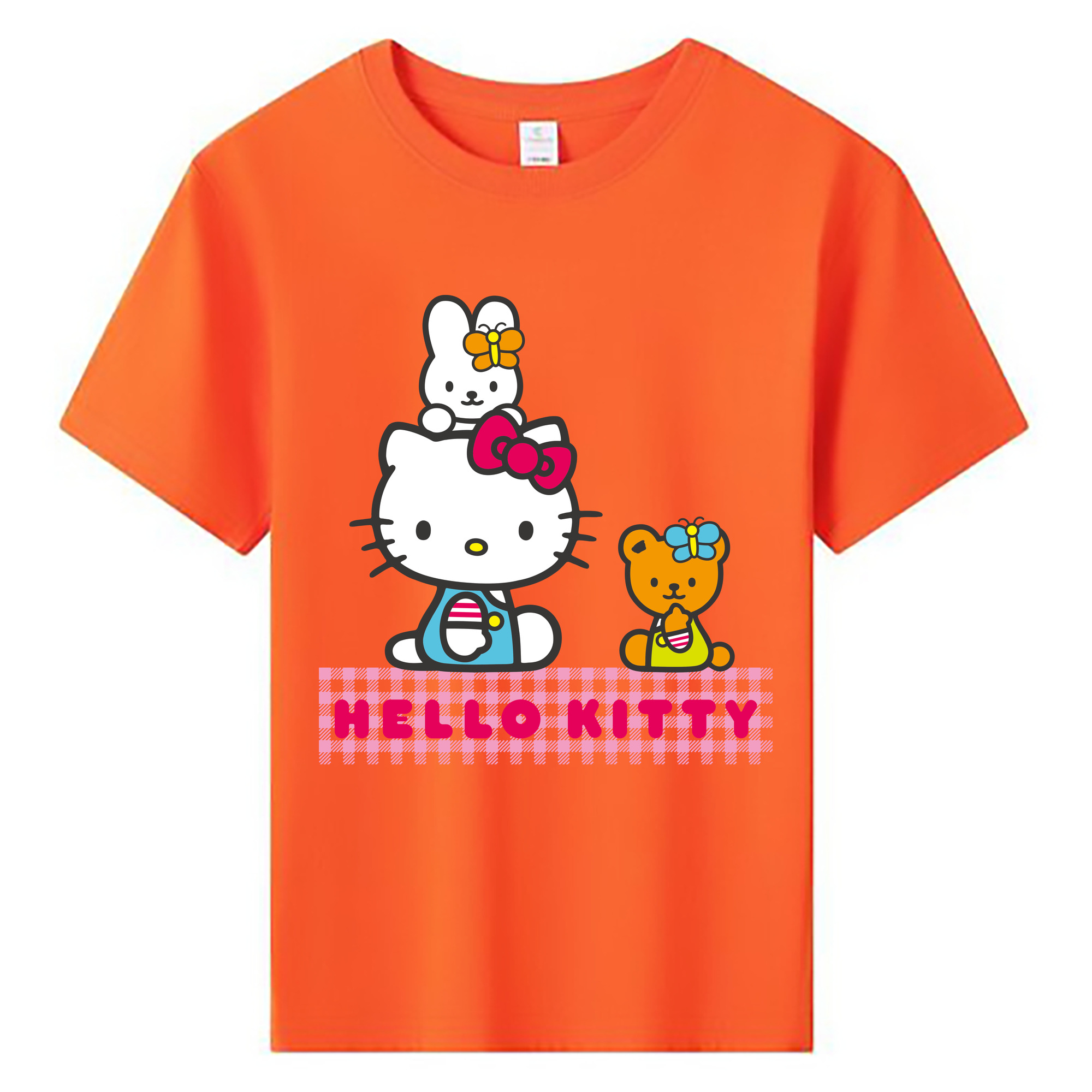 （画像用） Hello Kitty ハローキティ 綿100％キッズTシャツ（フロントプリント）