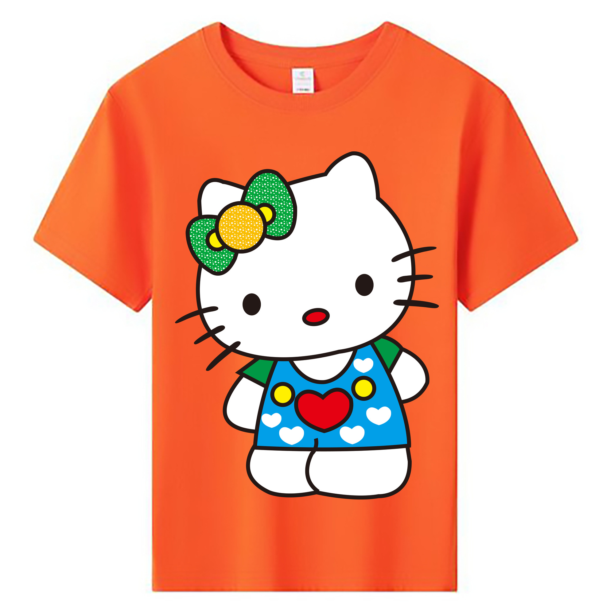 （画像用） Hello Kitty ハローキティ 綿100％キッズTシャツ（フロントプリント）