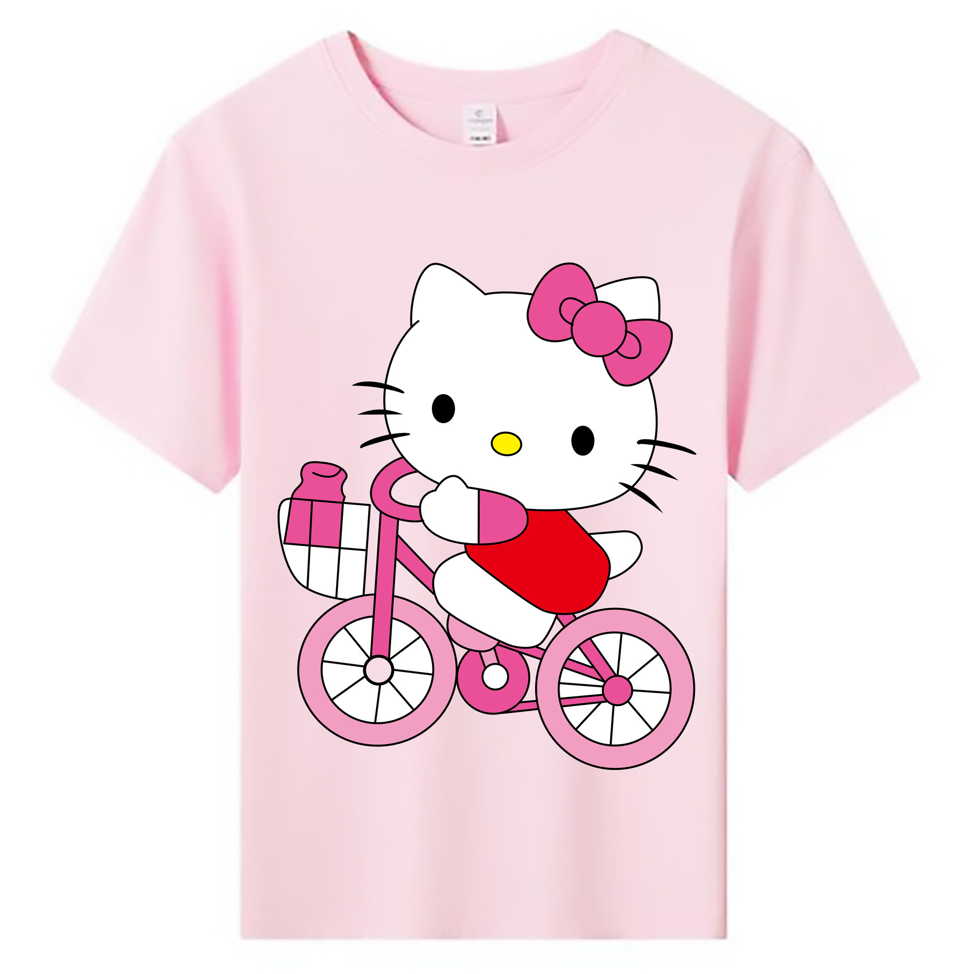 （画像用） Hello Kitty ハローキティ 綿100％キッズTシャツ（フロントプリント）