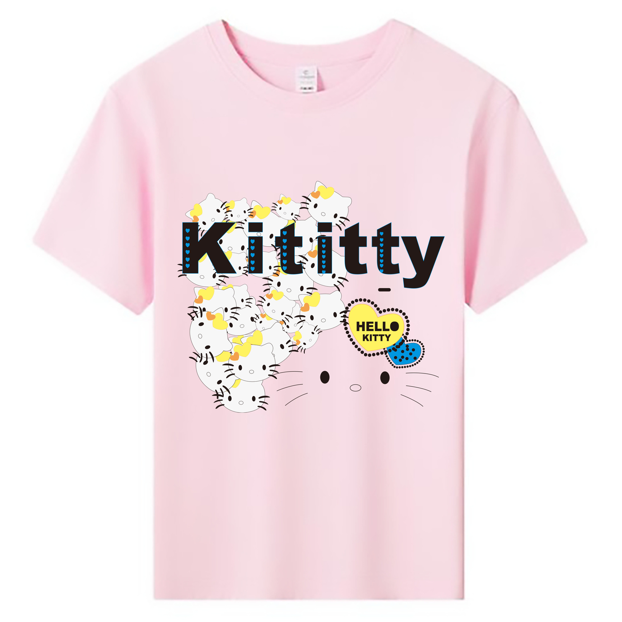 （画像用） Hello Kitty ハローキティ 綿100％キッズTシャツ（フロントプリント）