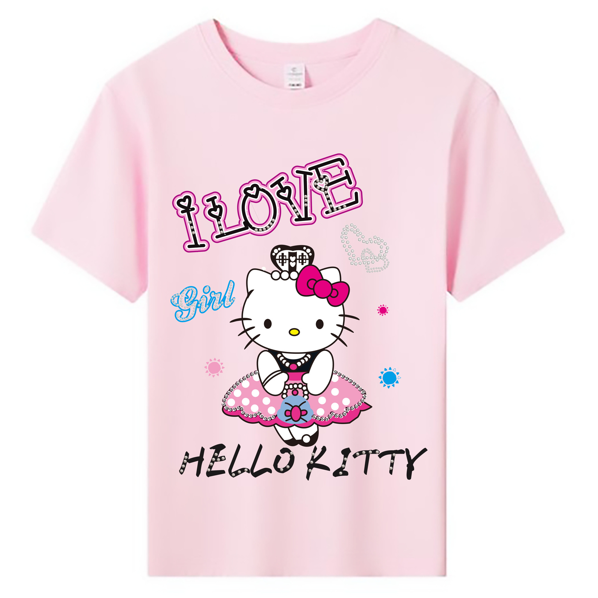 （画像用） Hello Kitty ハローキティ 綿100％キッズTシャツ（フロントプリント）