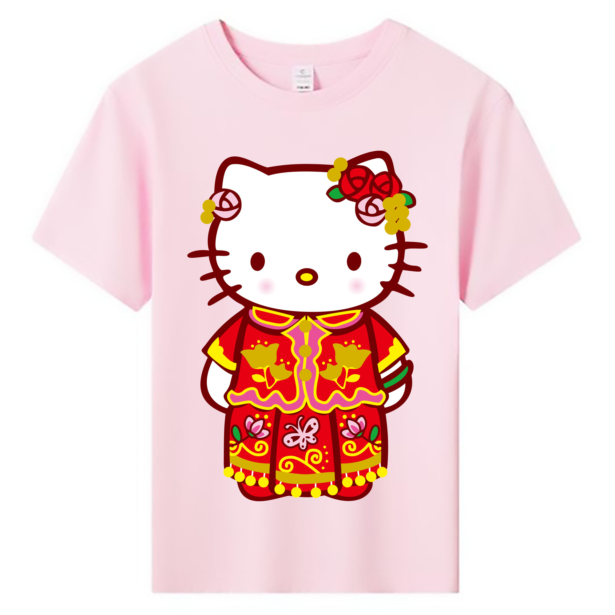 （画像用） Hello Kitty ハローキティ 綿100％キッズTシャツ（フロントプリント）